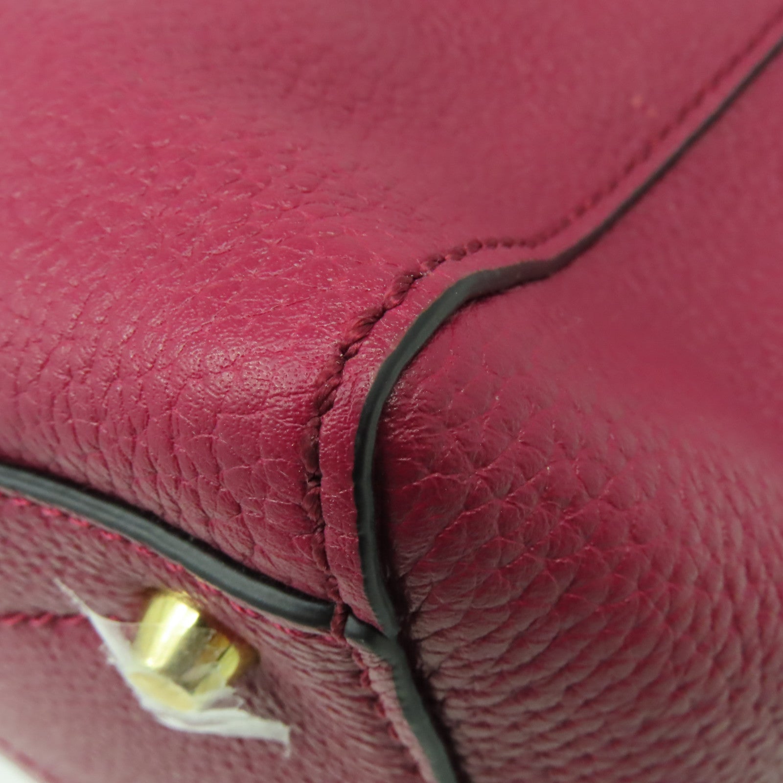 MARC JACOBS 牛皮皮革2 Way Shoulder Bag金扣手挽肩背兩用袋酒紅色
