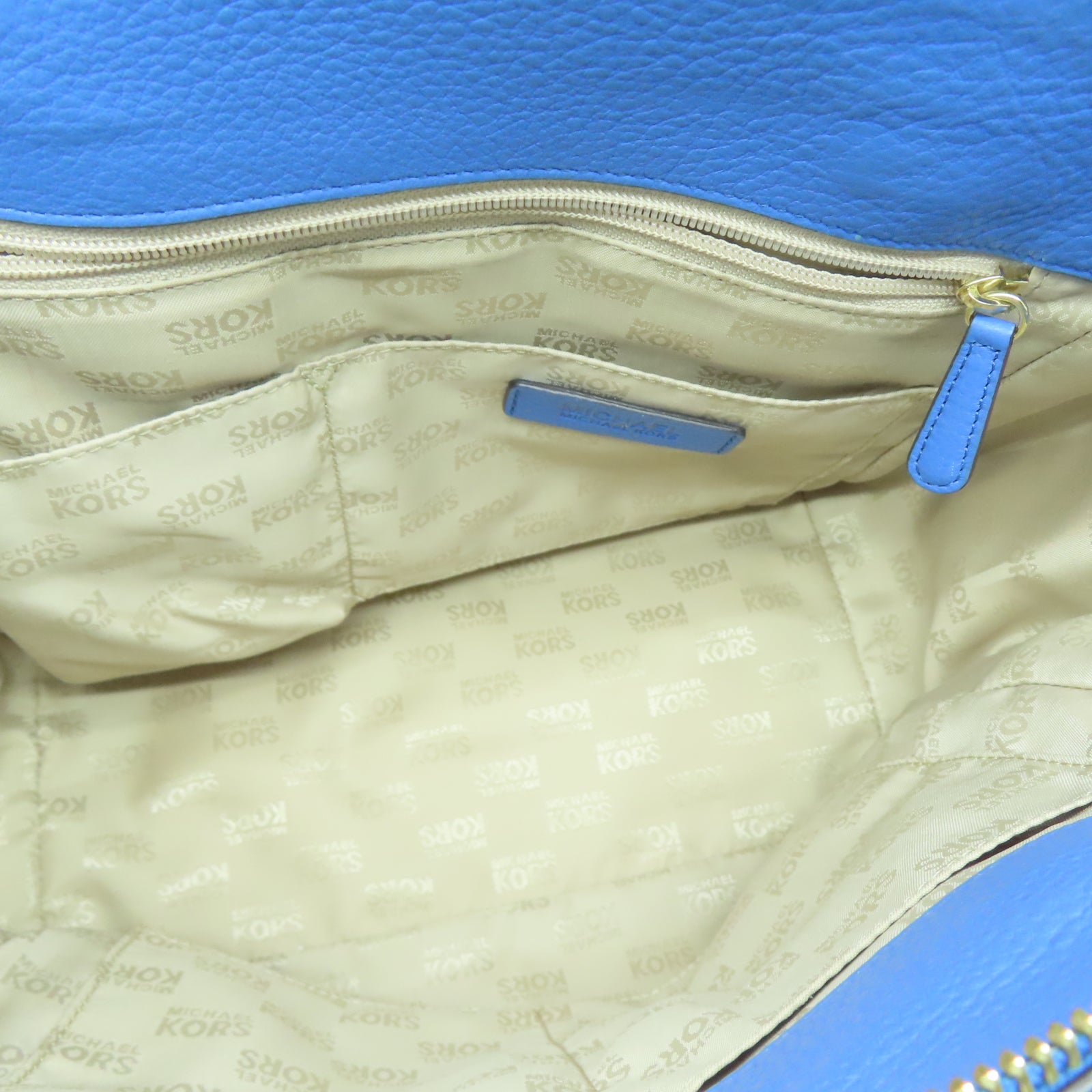 Michael Kors 【激減優惠】牛皮皮革2 Way Shoulder Bag金扣手挽肩背兩用袋藍色