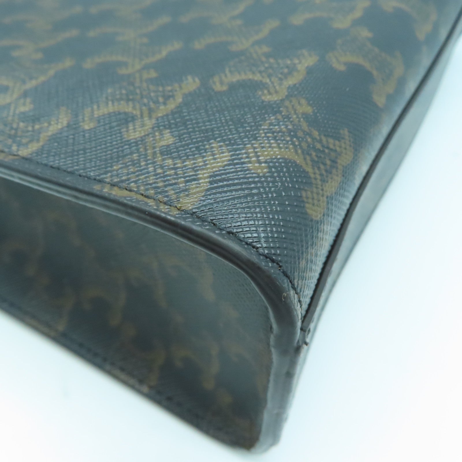 CELINE 塗層帆布2 Way Shoulder金扣手挽肩背兩用袋啡色