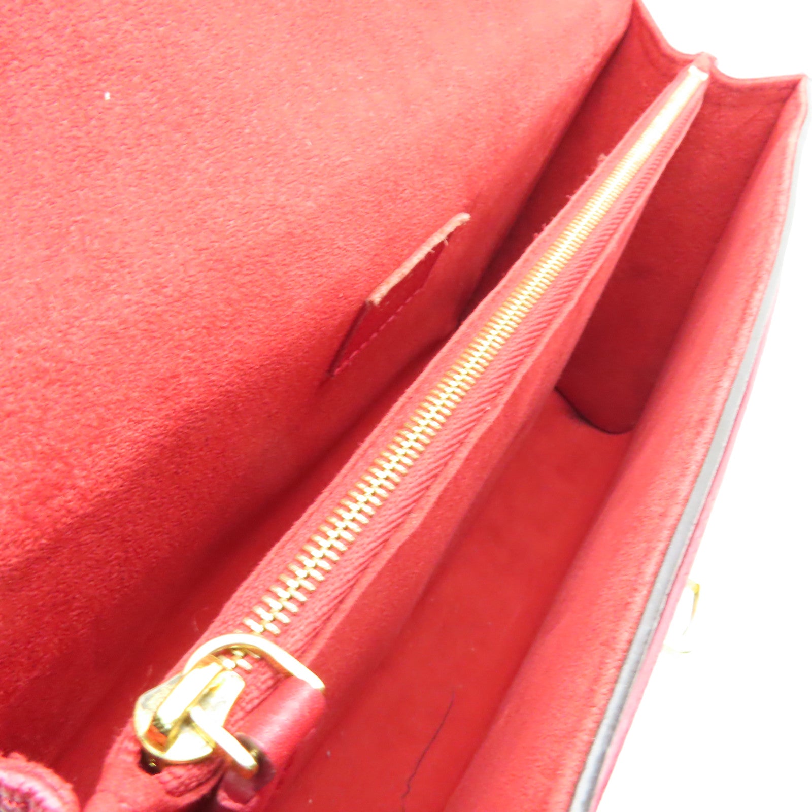 LOUIS VUITTON Monogram Victoire金扣鏈帶肩背袋啡色/紅色