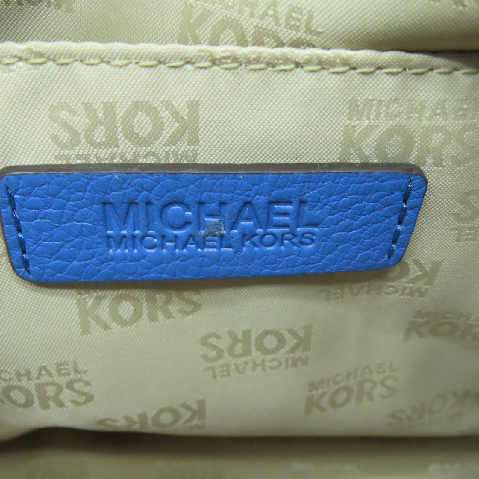 Michael Kors 【激減優惠】牛皮皮革2 Way Shoulder Bag金扣手挽肩背兩用袋藍色