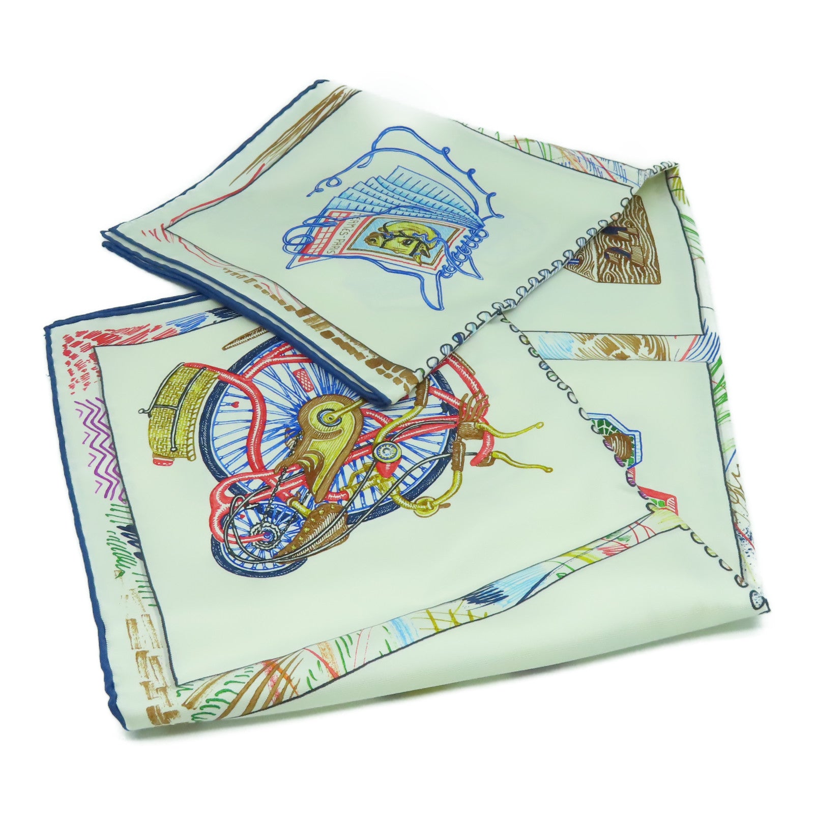 HERMES 絲質Scarf 90x90絲巾米色