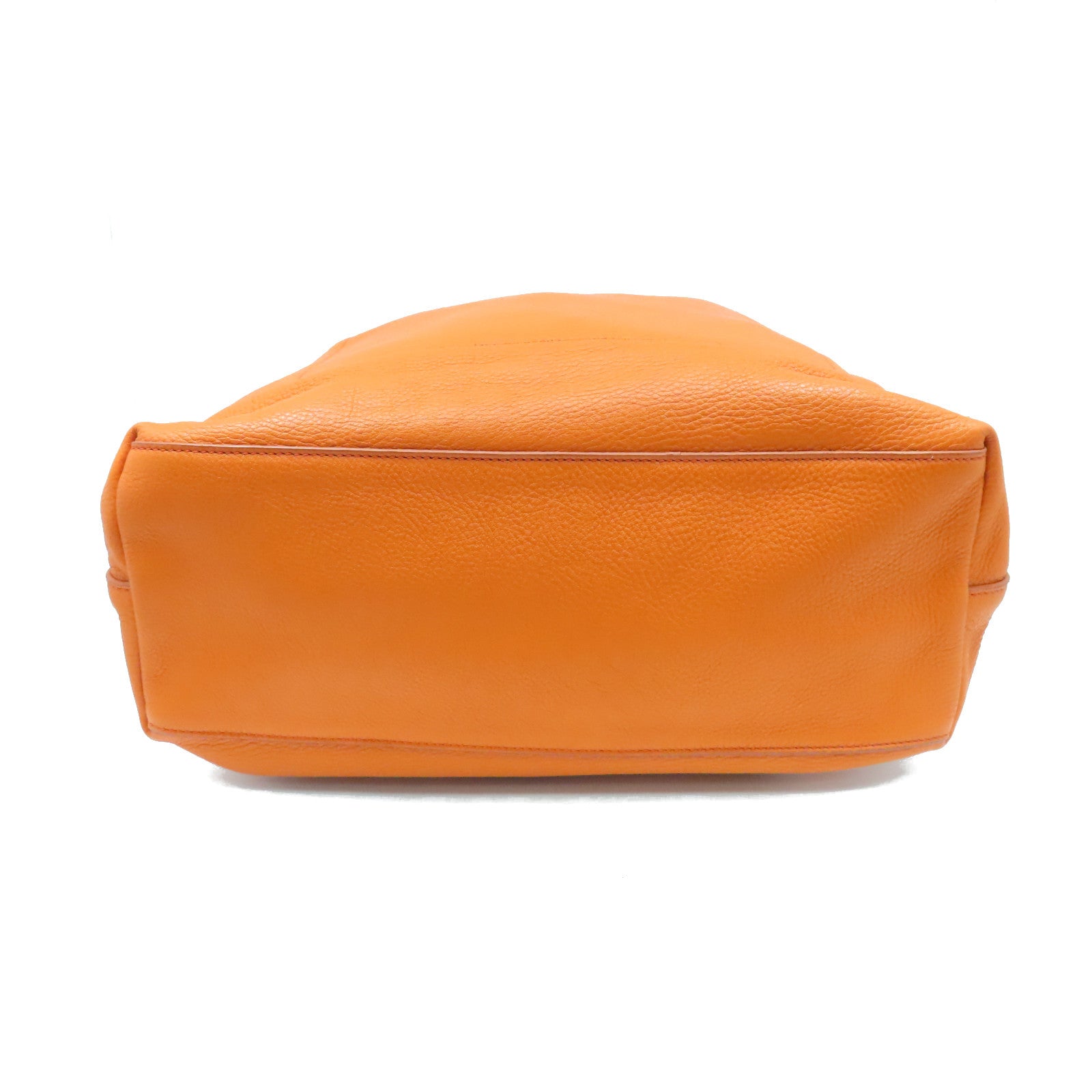PRADA cowhide leather Tote Bag gold buckle handle bag orange