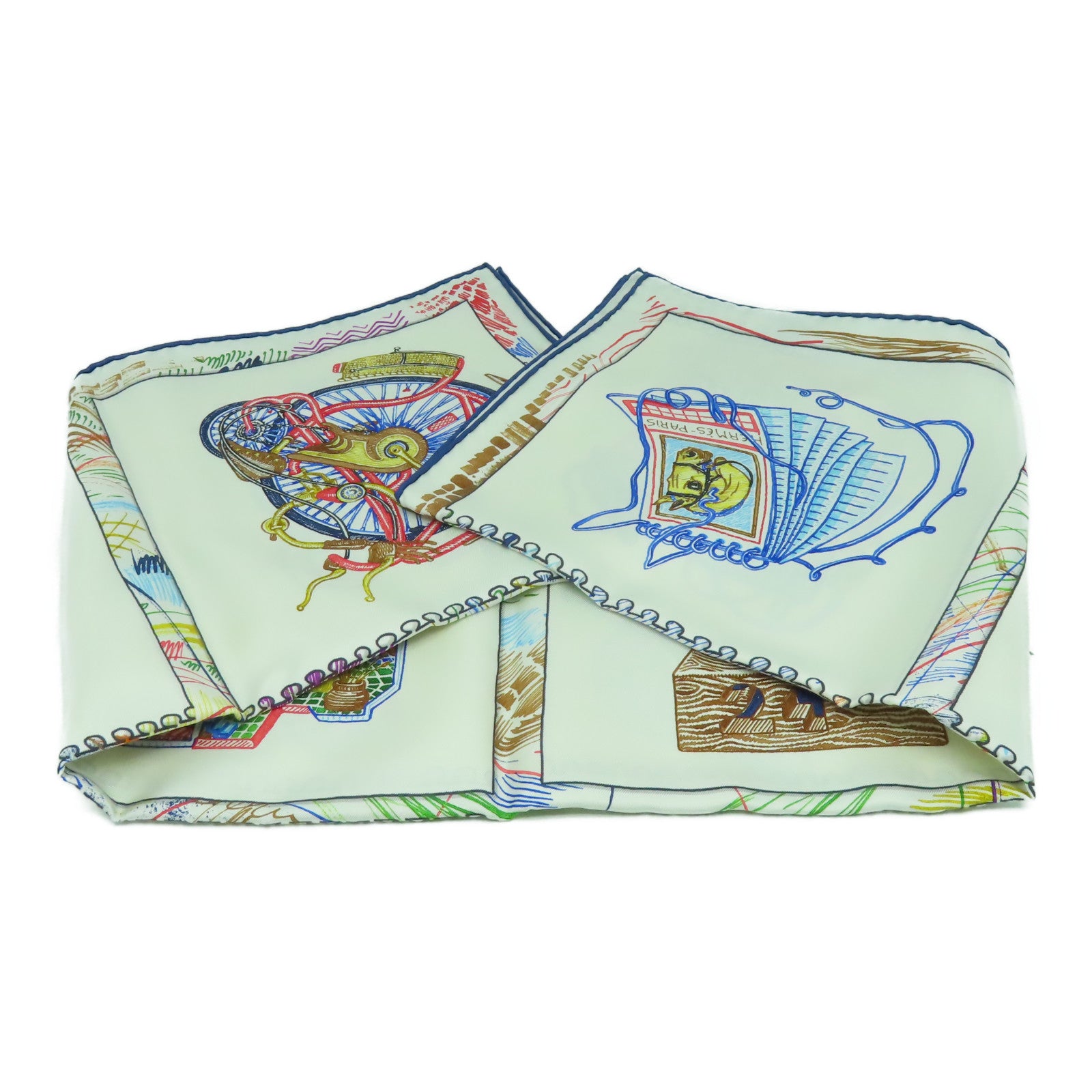 HERMES 絲質Scarf 90x90絲巾米色