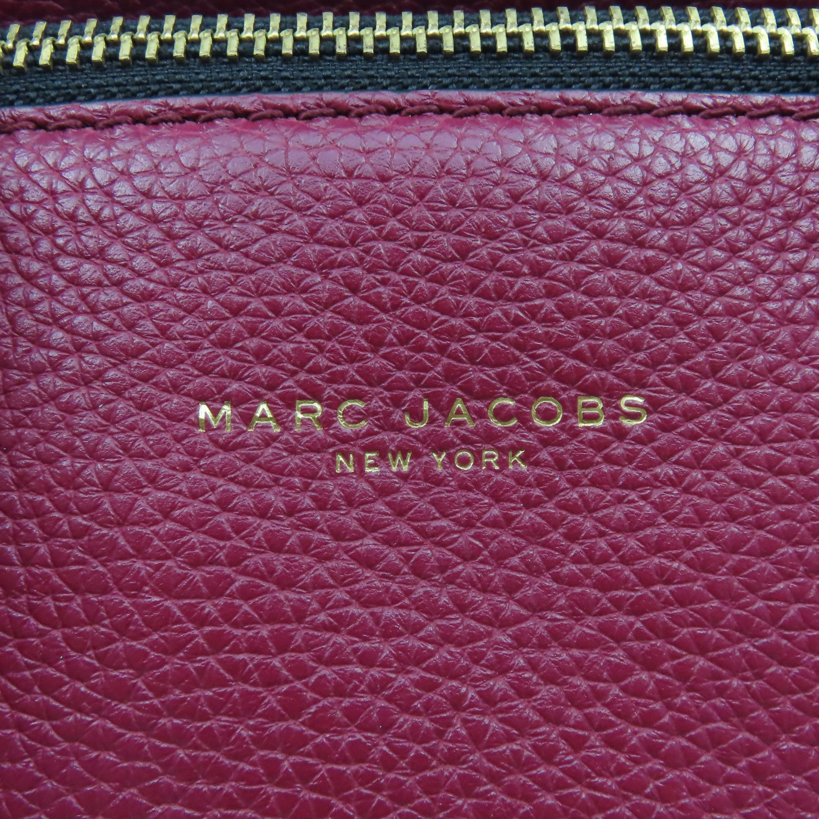MARC JACOBS 牛皮皮革2 Way Shoulder Bag金扣手挽肩背兩用袋酒紅色