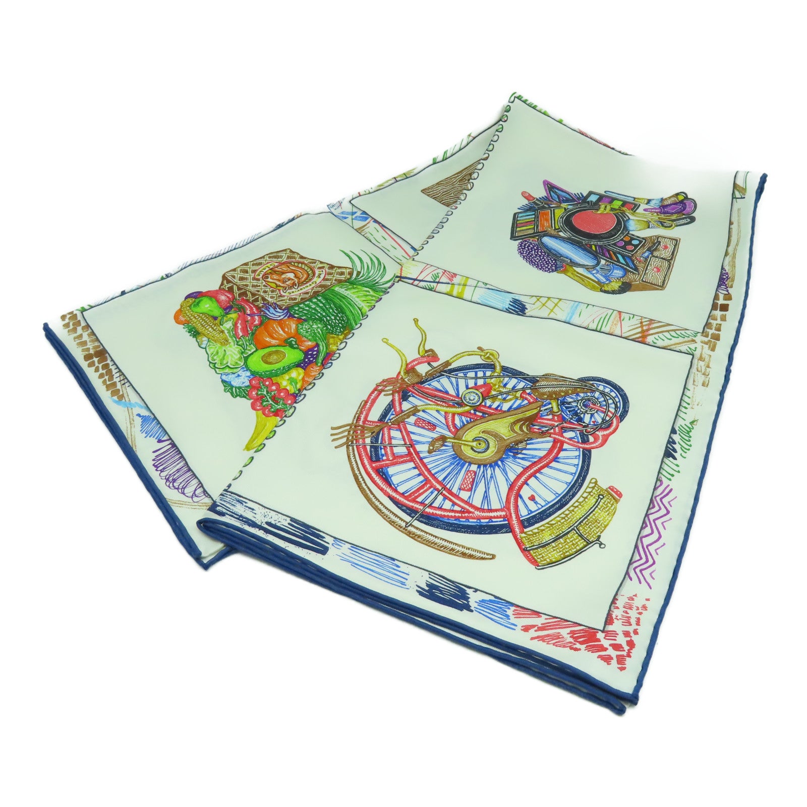 HERMES 絲質Scarf 90x90絲巾米色