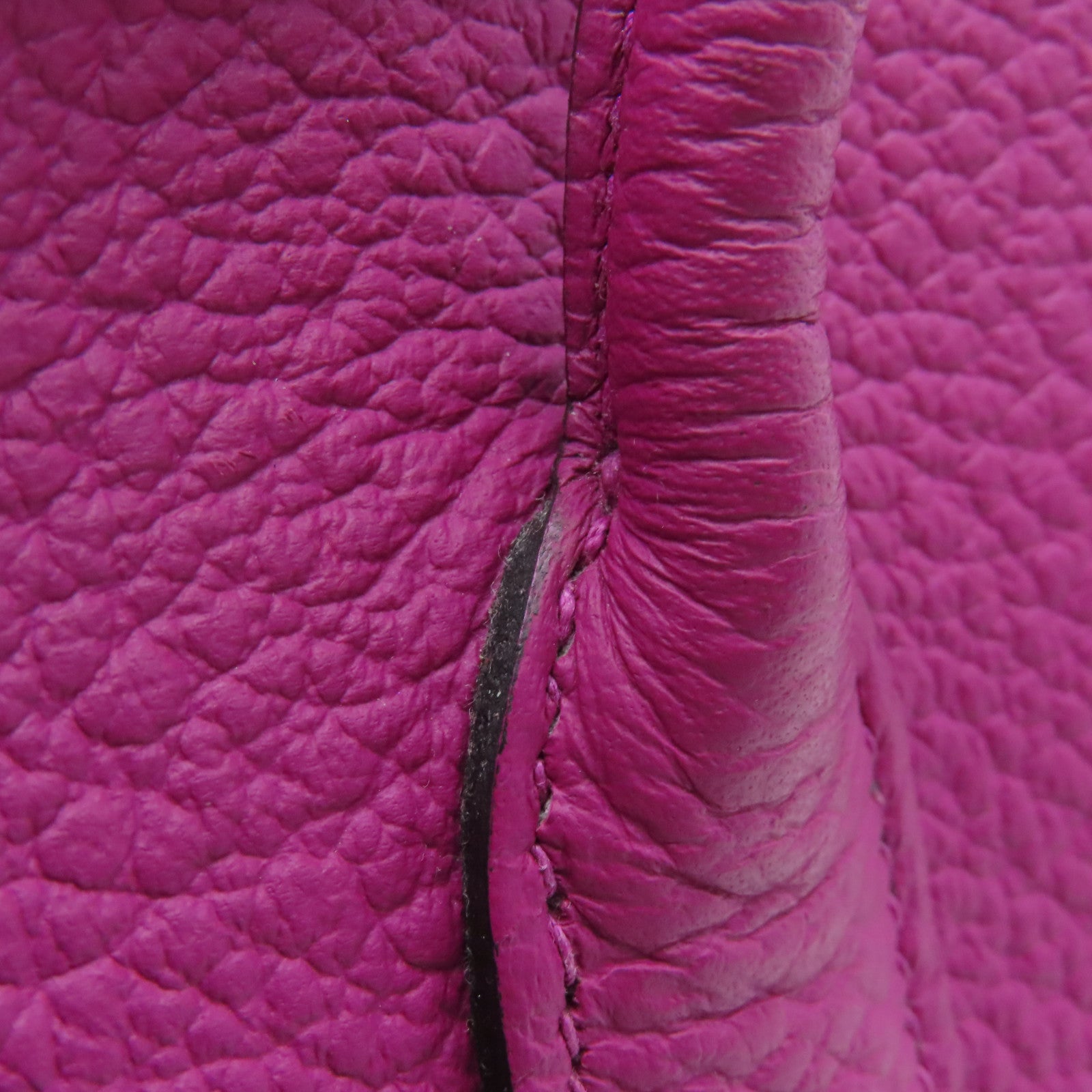 HERMES Negonda皮革Garden Party TPM银扣手挽袋Rose Purple紫色