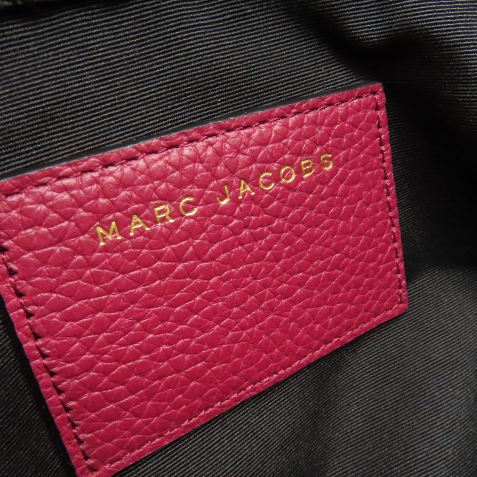 MARC JACOBS 牛皮皮革2 Way Shoulder Bag金扣手挽肩背兩用袋酒紅色