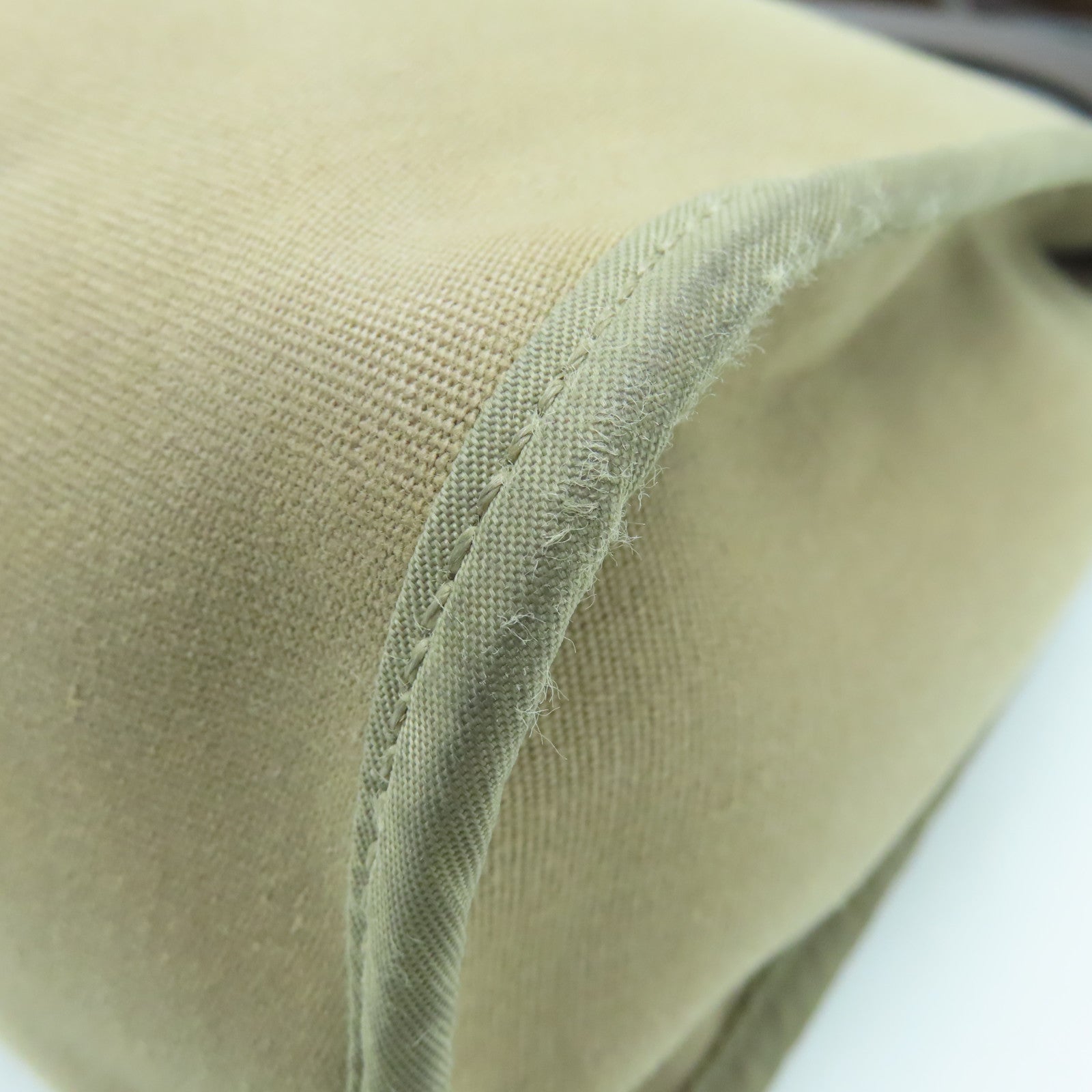 HERMES canvas Herbag PM silver buckle handle shoulder bag Etoupe beige