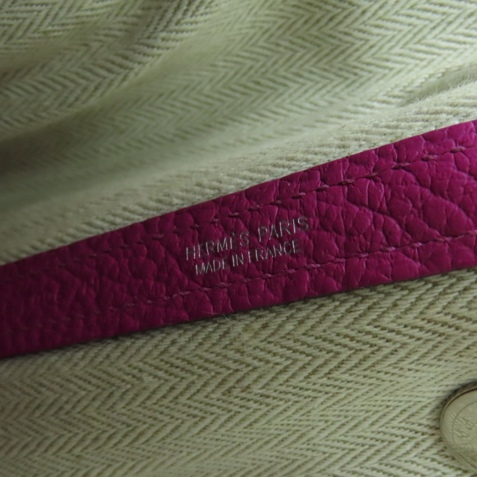 HERMES Negonda皮革Garden Party TPM银扣手挽袋Rose Purple紫色