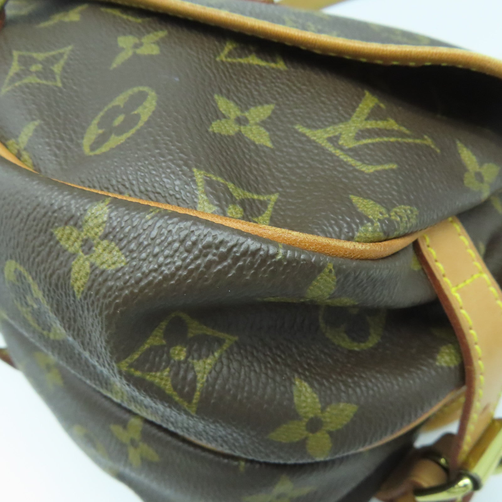 LOUIS VUITTON Monogram Saumur 30金扣肩背袋啡色