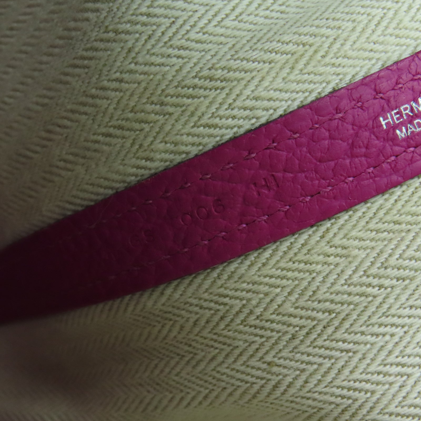 HERMES Negonda皮革Garden Party TPM银扣手挽袋Rose Purple紫色