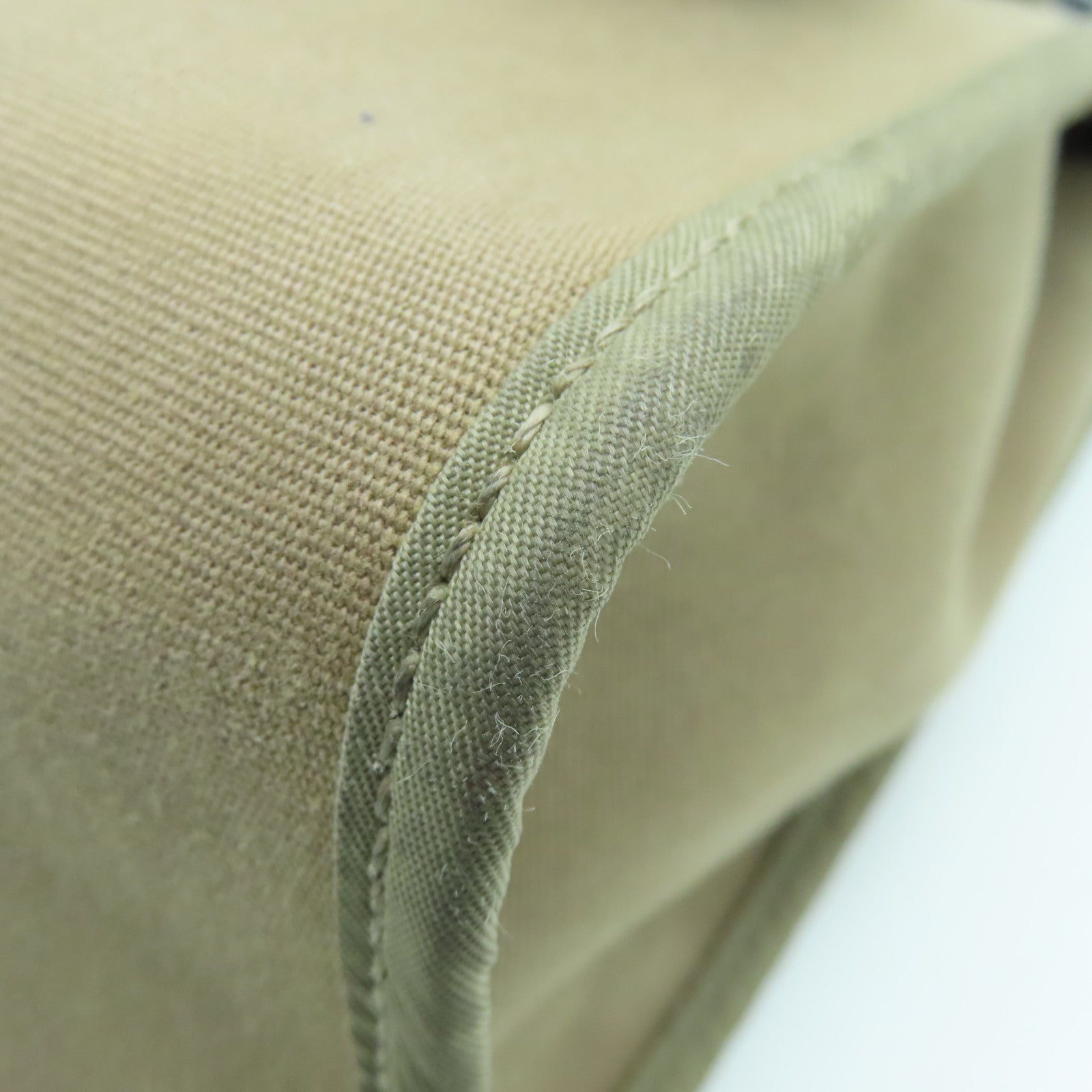 HERMES canvas Herbag PM silver buckle handle shoulder bag Etoupe beige