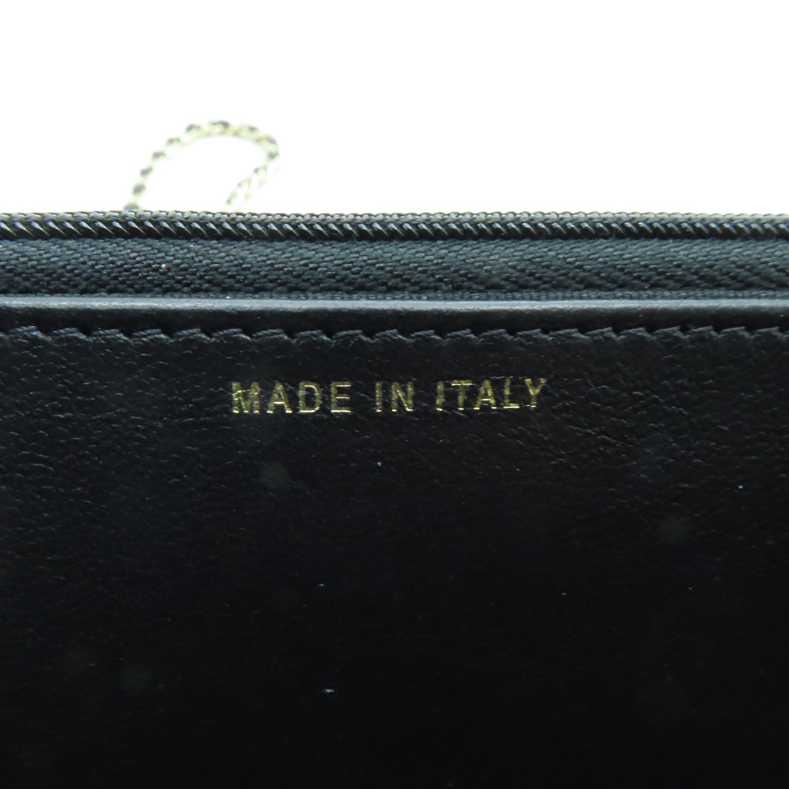 CHANEL 菱格羊皮皮革Wallet On Chain Shoulder Bag金扣鏈帶肩背袋黒色/白色