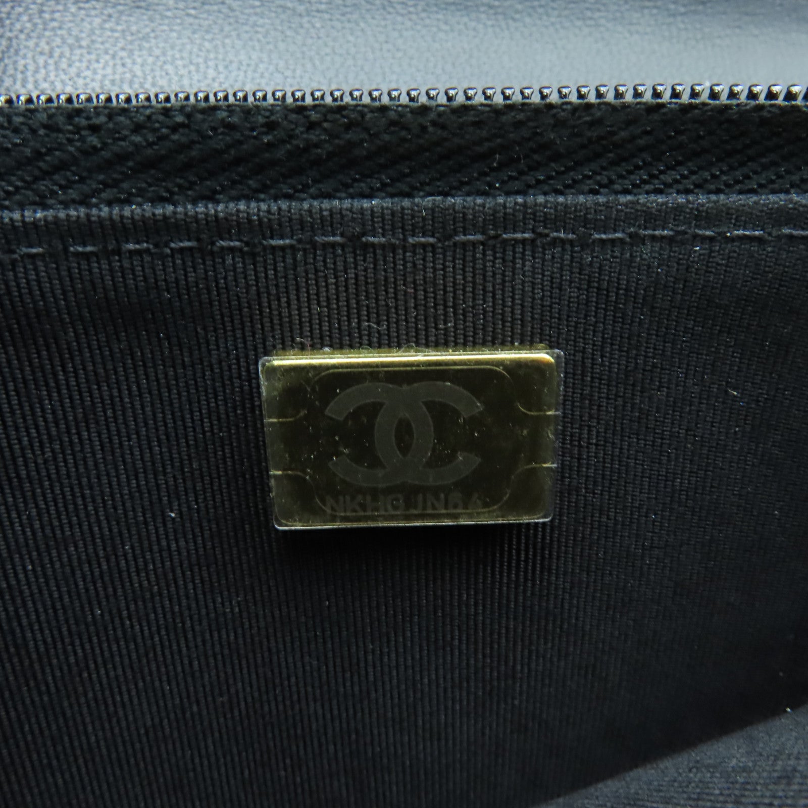 CHANEL 菱格羊皮皮革Wallet On Chain Shoulder Bag金扣鏈帶肩背袋黒色/白色