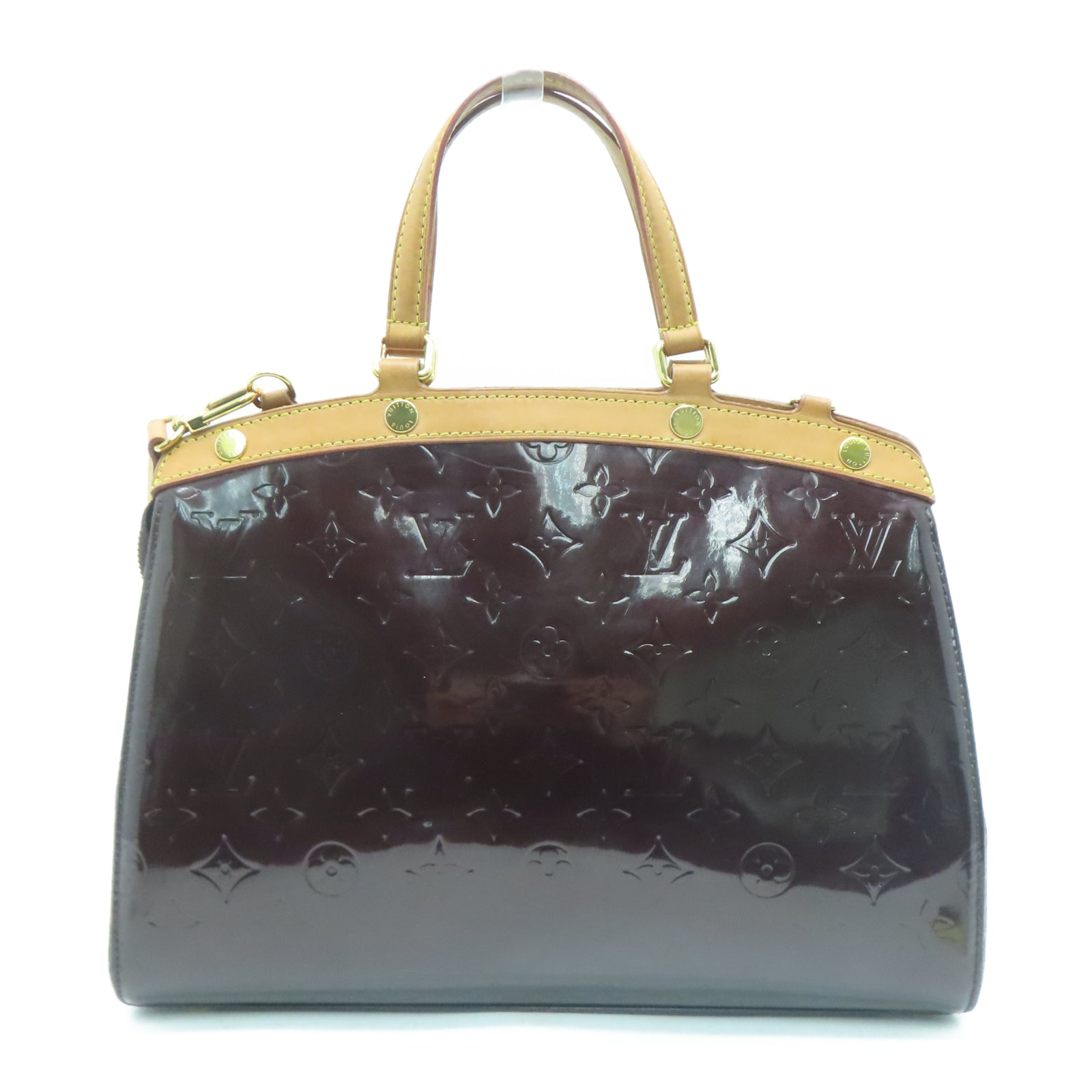LOUIS VUITTON Monogram Vernis Brea MM金扣手挽肩背两用袋红色