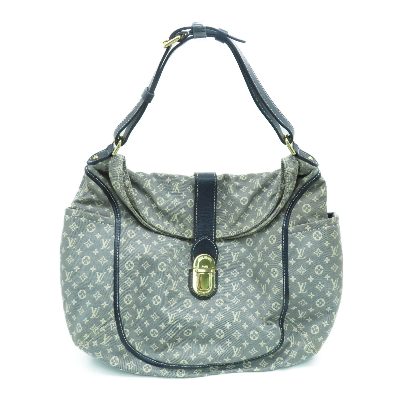 LOUIS VUITTON Monogram Mini Romance Shoulder Bag金扣肩背袋蓝色