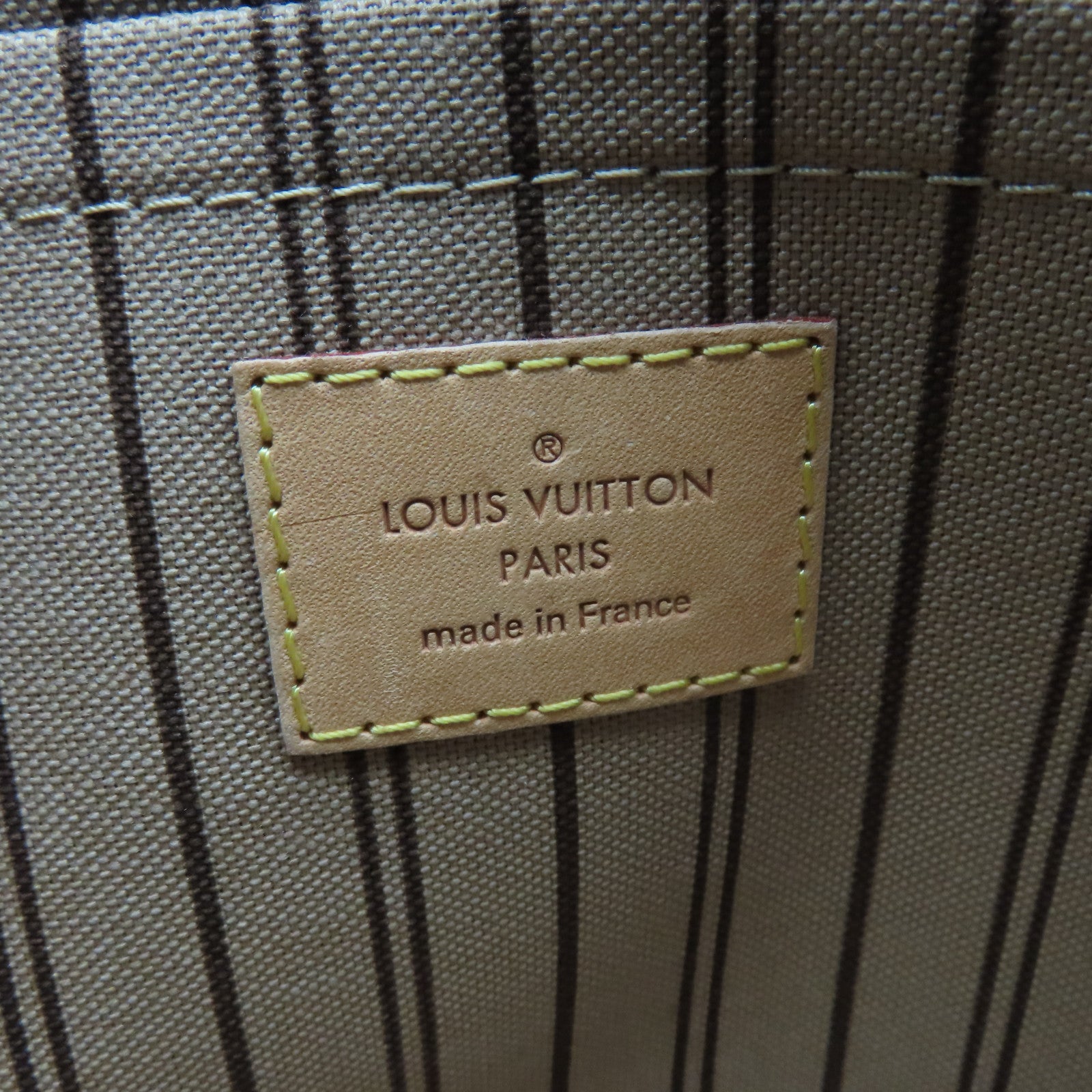 LOUIS VUITTON Monogram Neverfull金扣手挽袋棕色