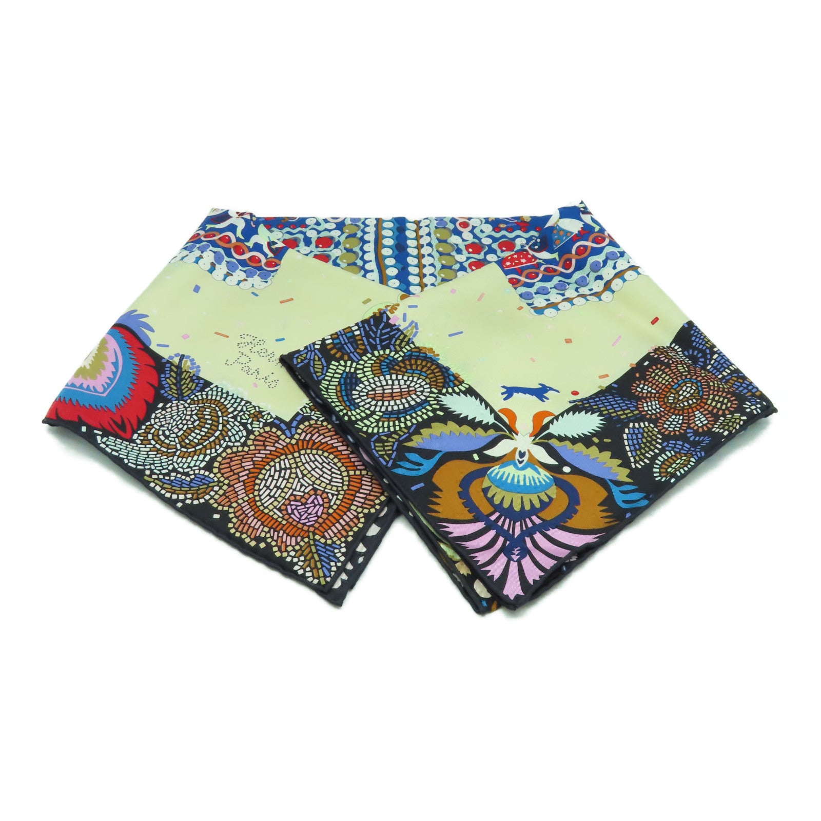 HERMES 絲質Scarf 90x90絲巾黑色/米色