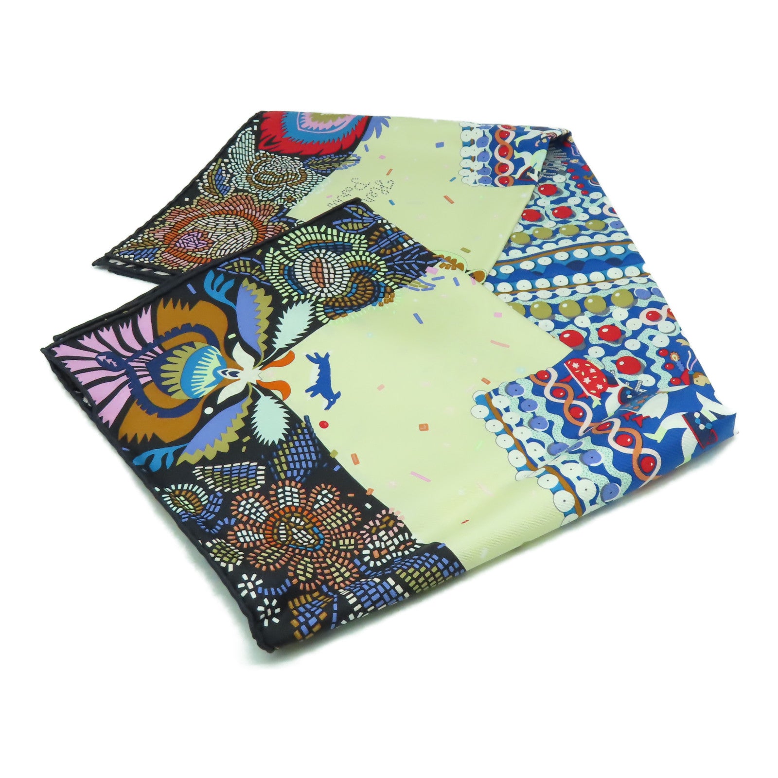 HERMES 絲質Scarf 90x90絲巾黑色/米色