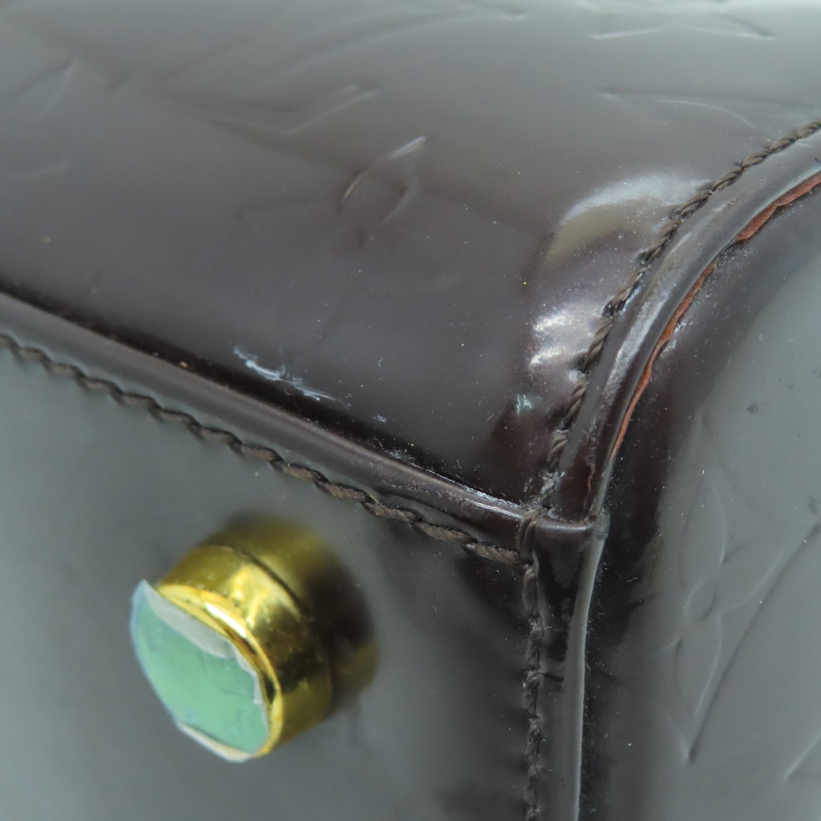 LOUIS VUITTON Monogram Vernis Brea MM金扣手挽肩背两用袋红色
