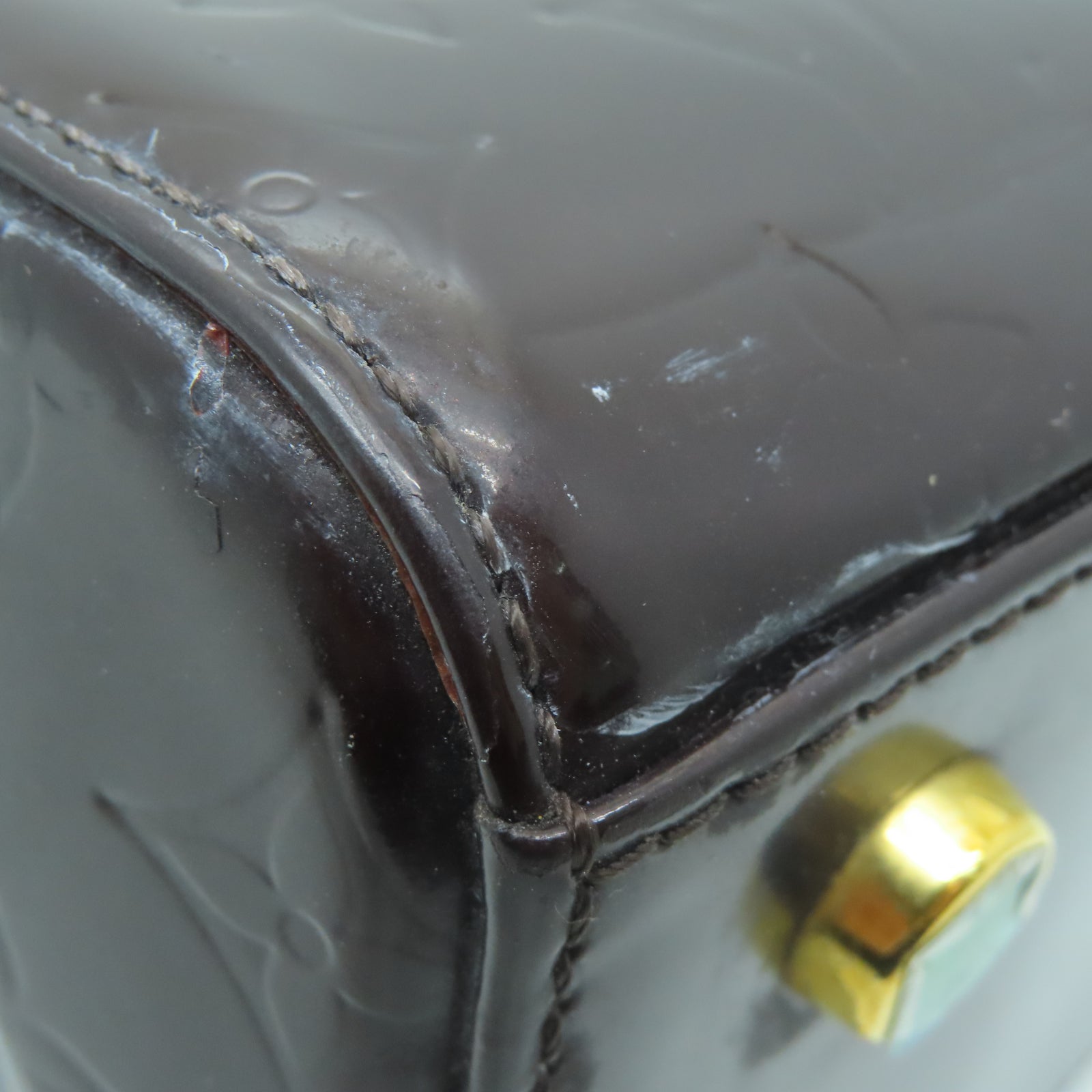 LOUIS VUITTON Monogram Vernis Brea MM金扣手挽肩背两用袋红色