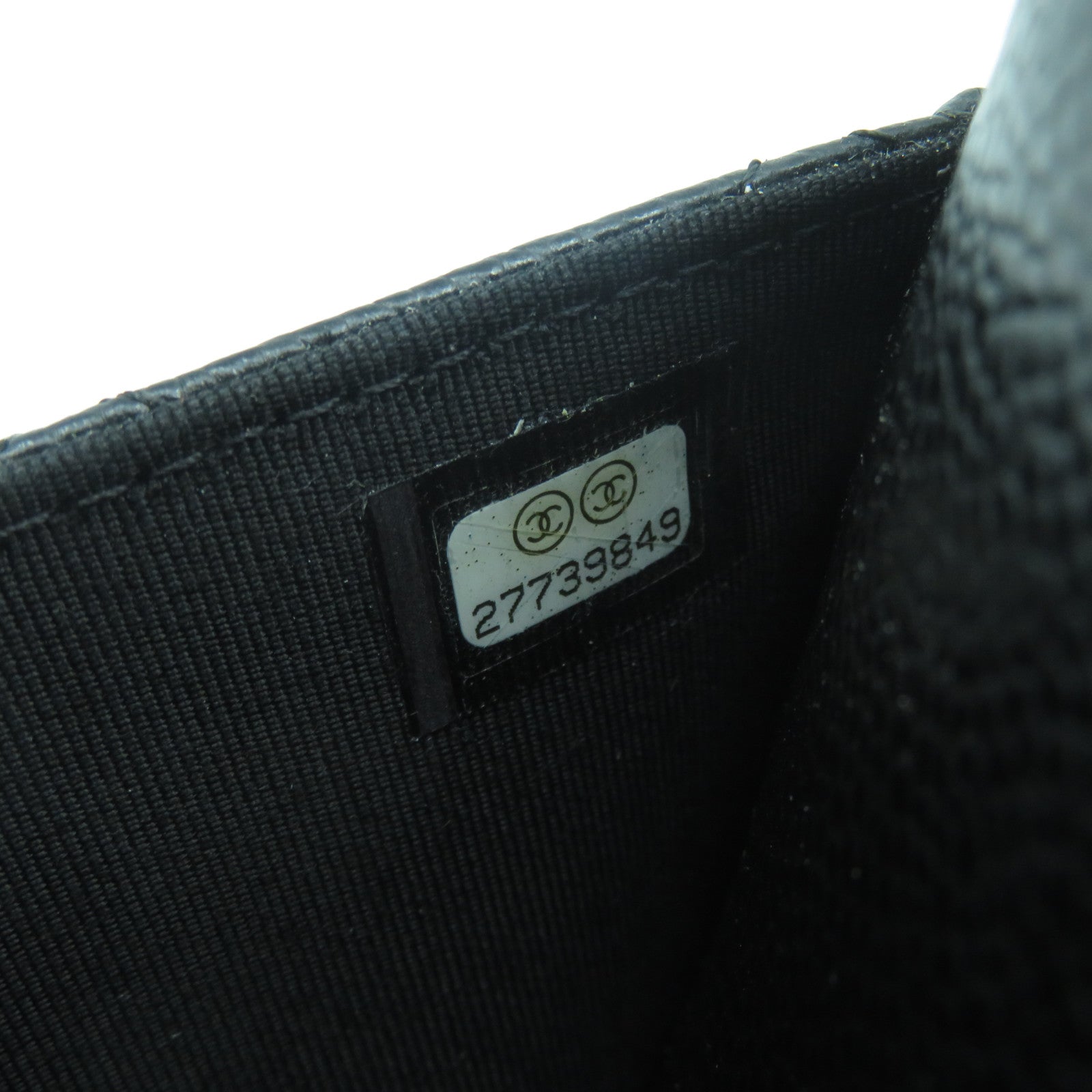 CHANEL 菱格Caviar皮革Wallet On Chain金扣鏈帶肩背袋黑色