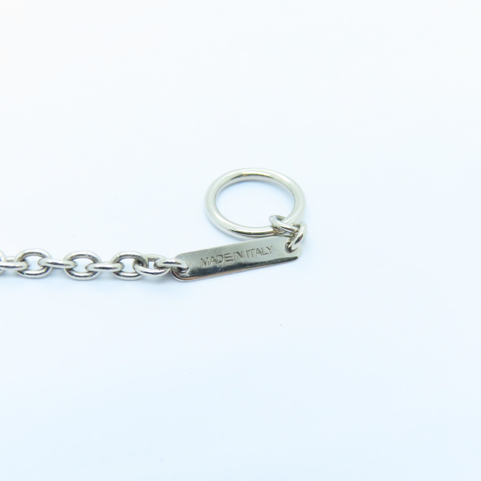 HERMES Metal Panache Necklace Silver Buckle Necklace Silver