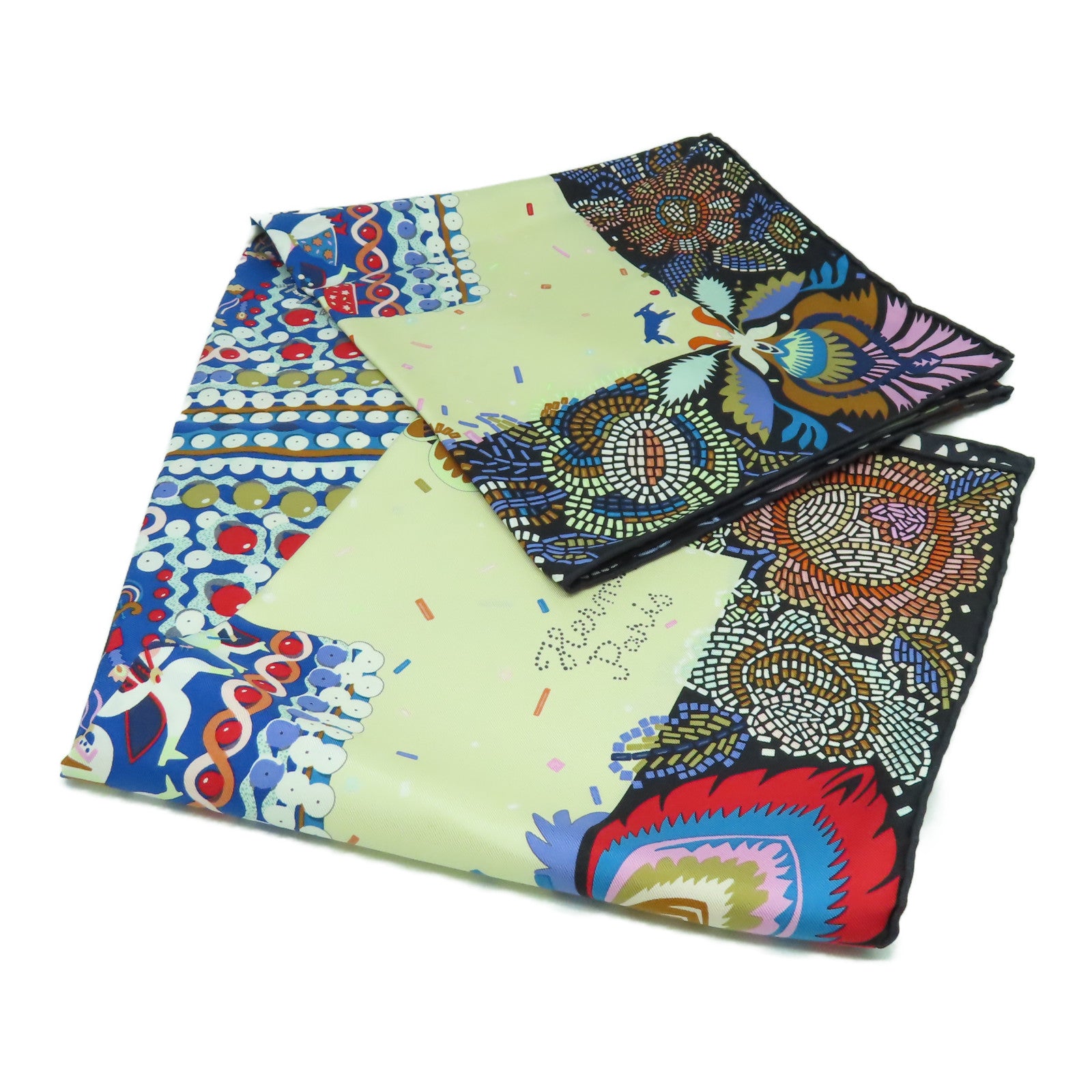 HERMES 絲質Scarf 90x90絲巾黑色/米色