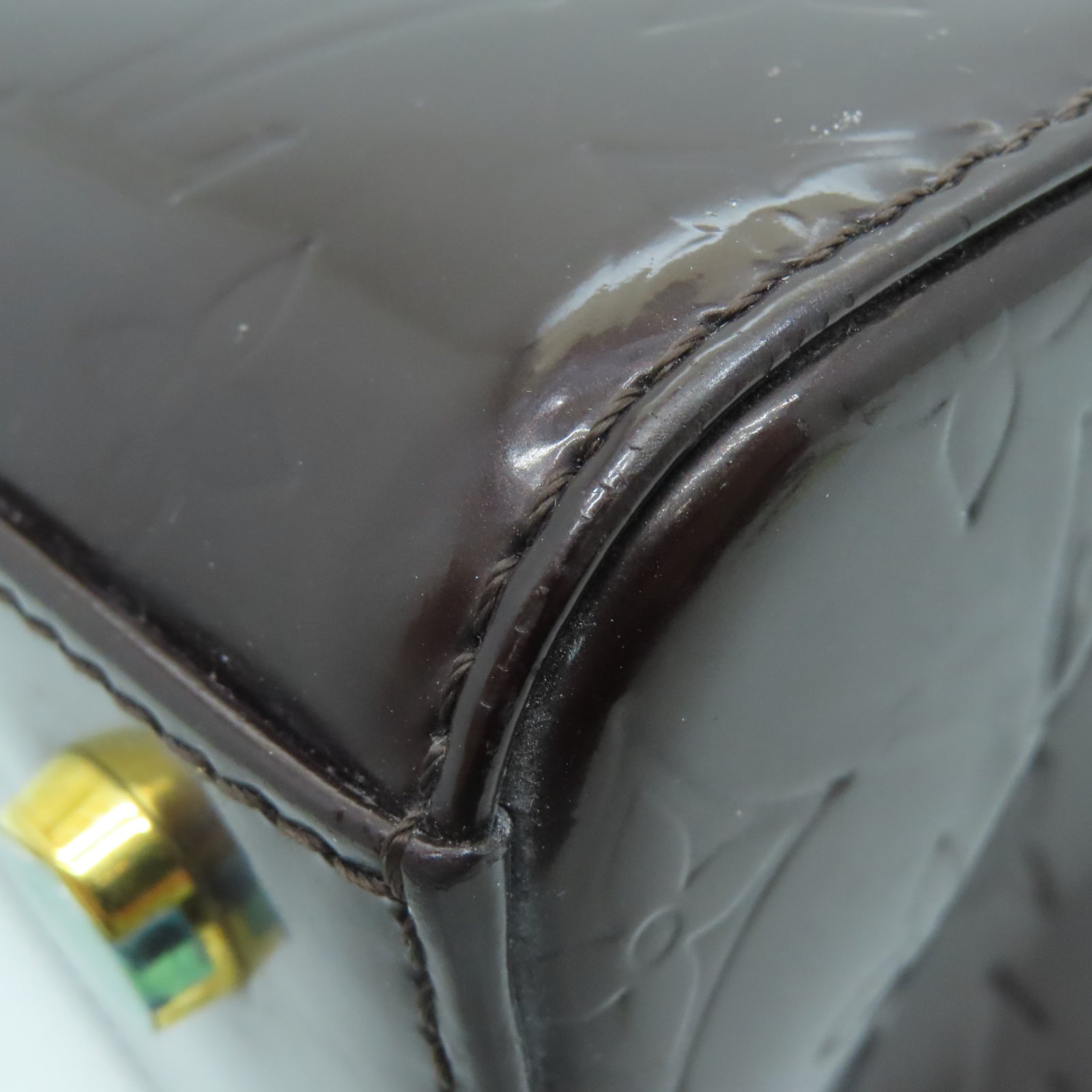 LOUIS VUITTON Monogram Vernis Brea MM金扣手挽肩背两用袋红色
