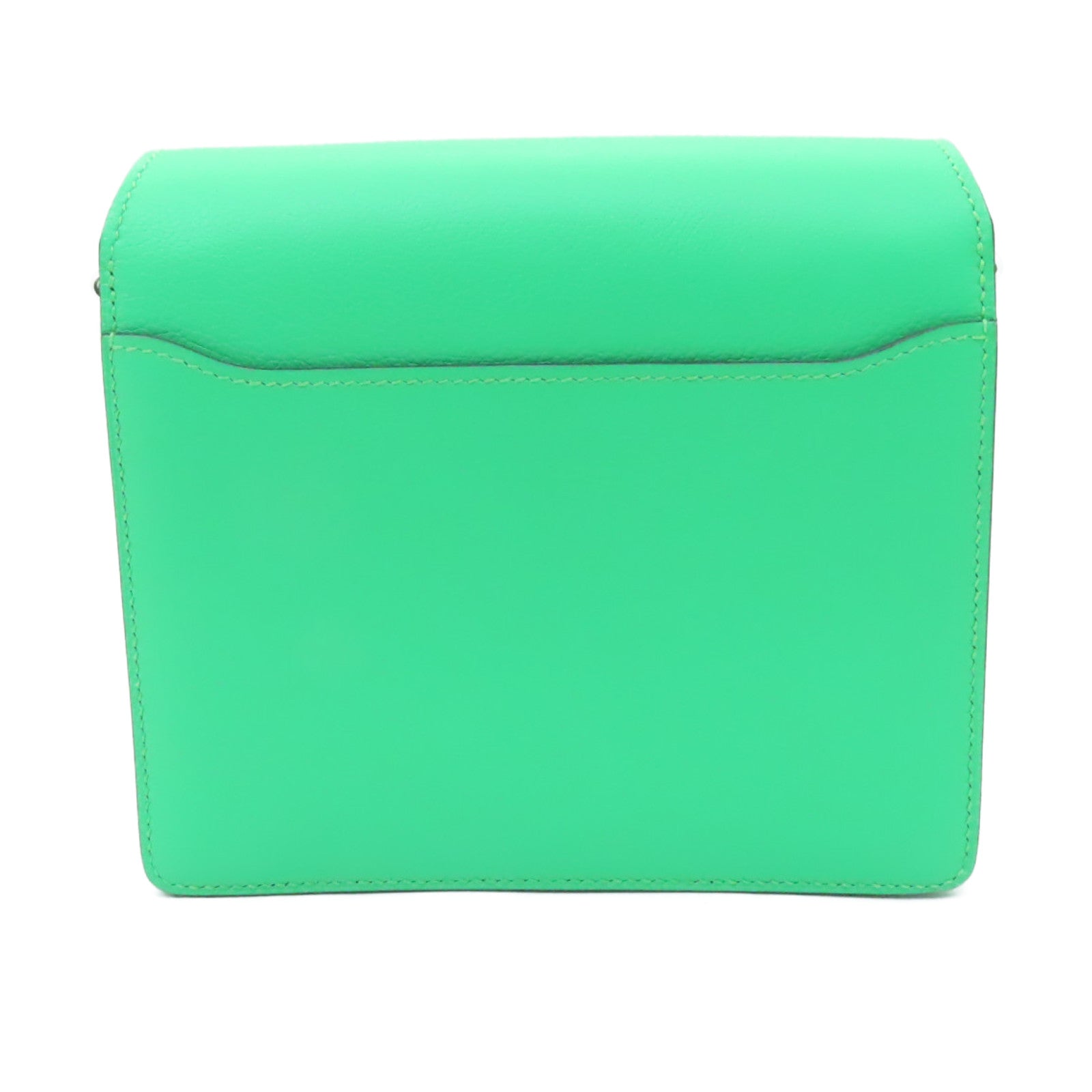 HERMES Evercolor皮革Mini Roulis銀扣肩背袋Vert Comics綠色