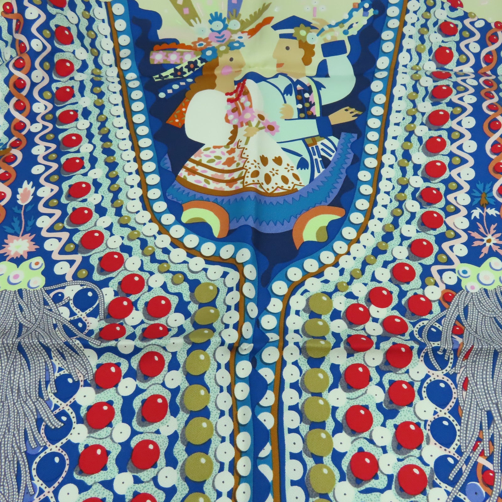 HERMES 絲質Scarf 90x90絲巾黑色/米色