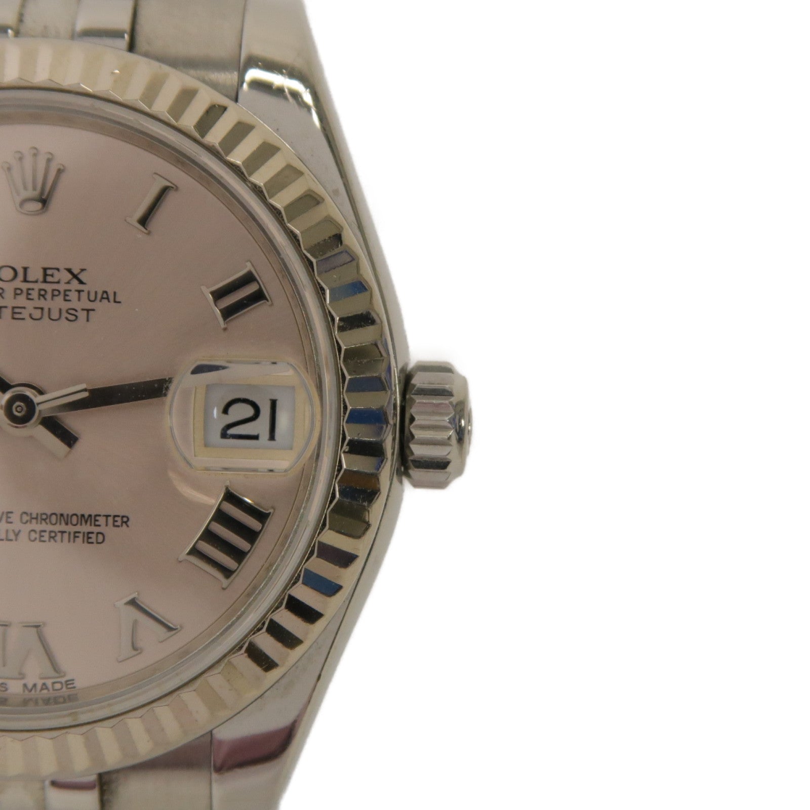 ROLEX Datejust 18K白金/不鏽鋼手錶自動機芯粉紅色