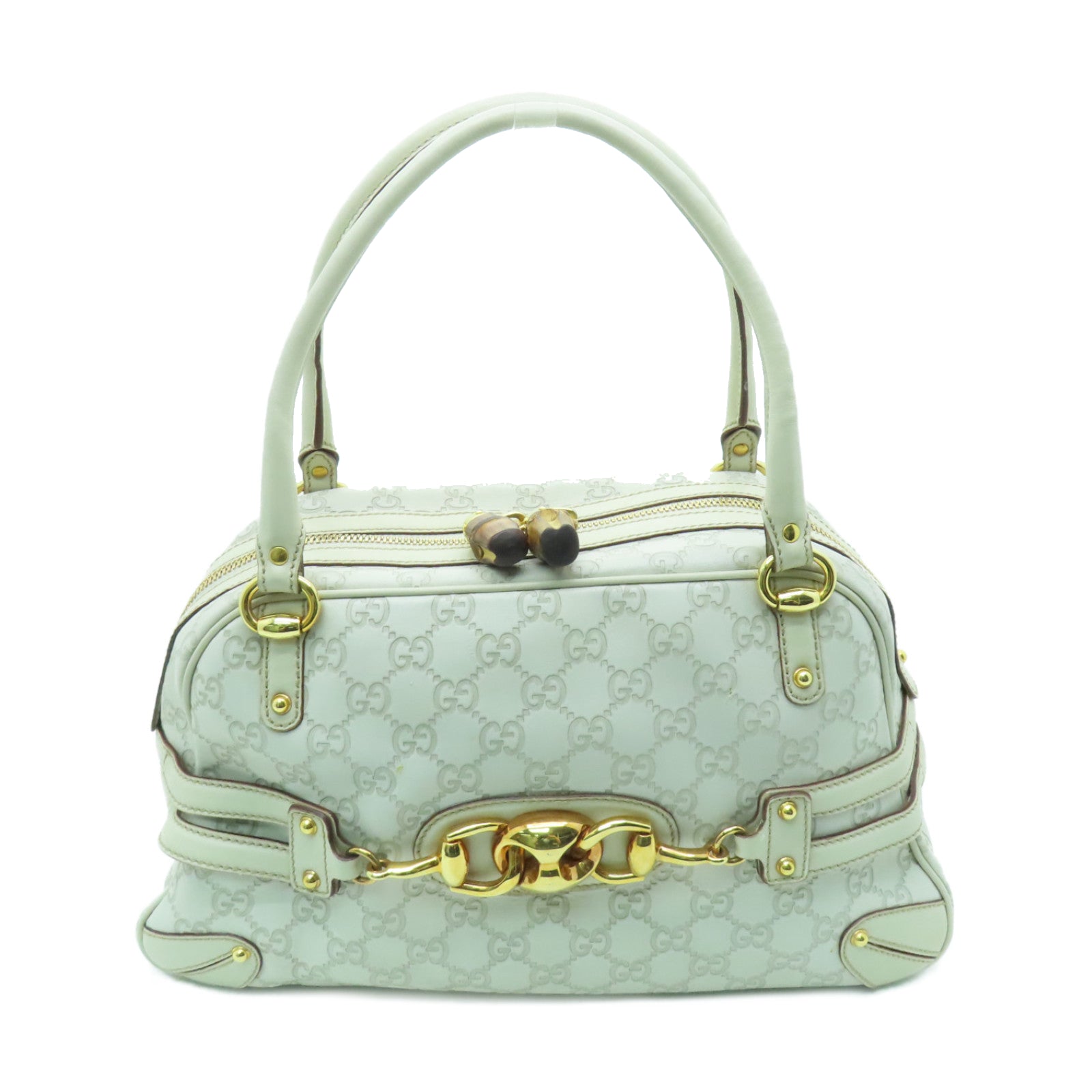 GUCCI 牛皮皮革Shoulder Bag金扣肩背袋白色