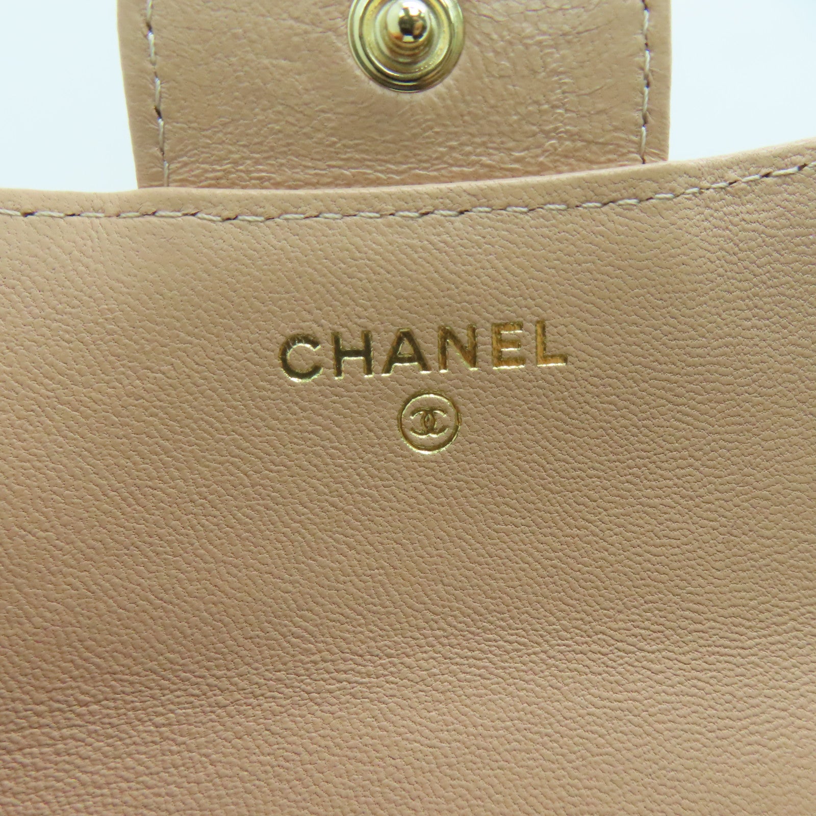 CHANEL 【激減優惠】菱格羊皮皮革Chain Shoulder Bag金扣鏈帶肩背袋杏色