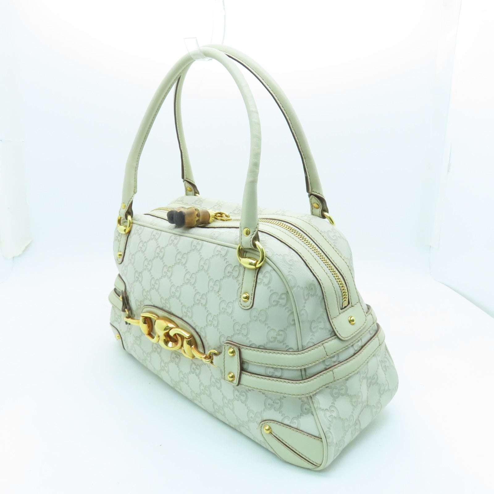 GUCCI 牛皮皮革Shoulder Bag金扣肩背袋白色