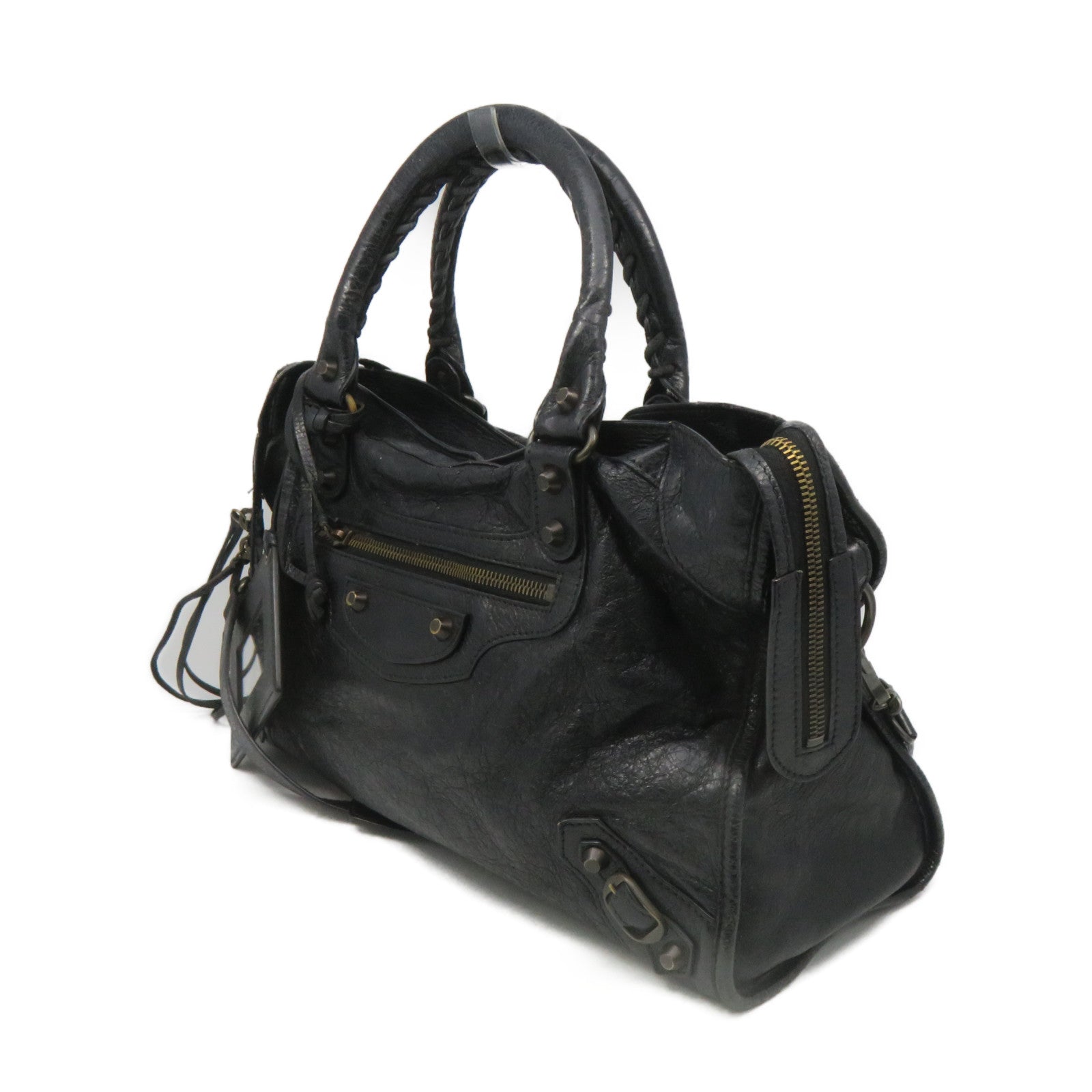 BALENCIAGA 牛皮皮革City 2Way Shoulder Bag手挽肩背兩用袋黑色