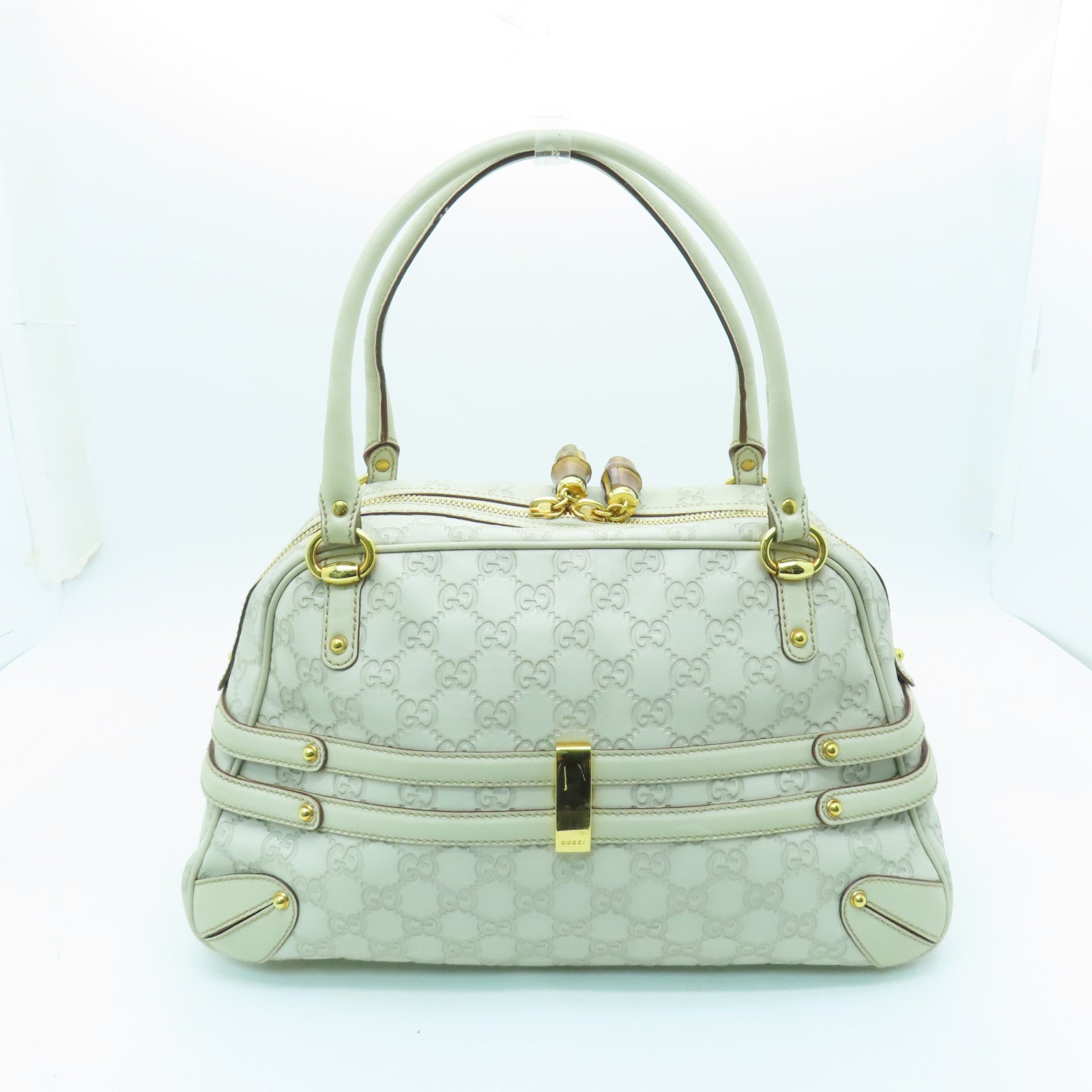 GUCCI 牛皮皮革Shoulder Bag金扣肩背袋白色