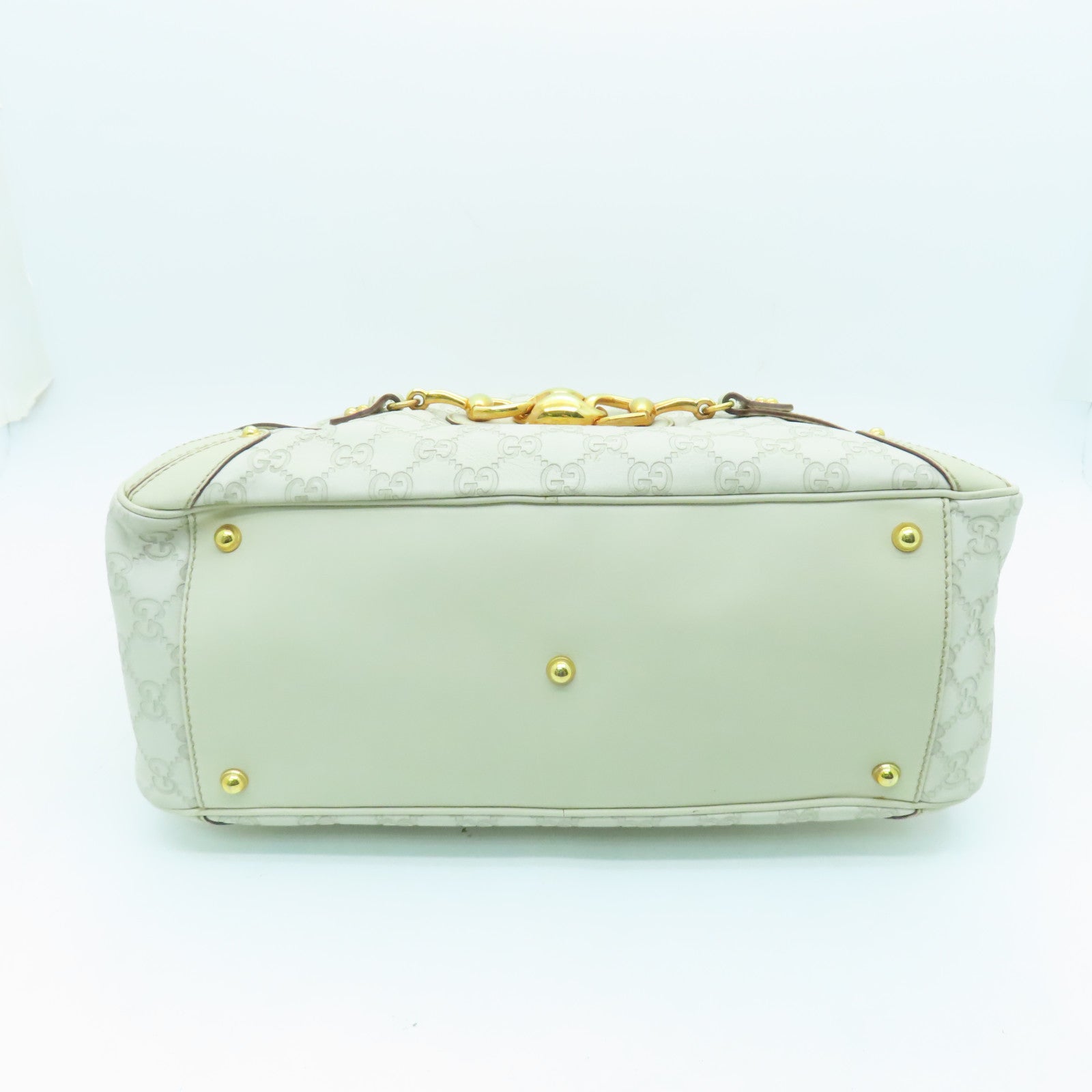 GUCCI 牛皮皮革Shoulder Bag金扣肩背袋白色
