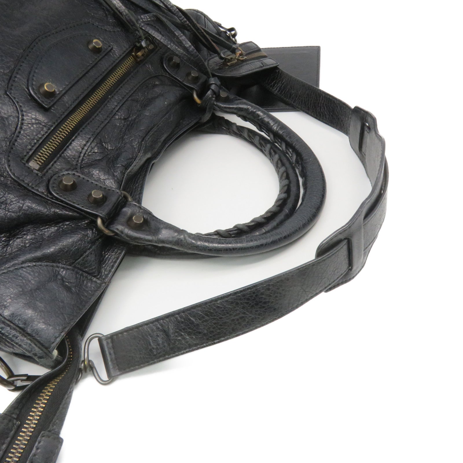 BALENCIAGA 牛皮皮革City 2Way Shoulder Bag手挽肩背兩用袋黑色