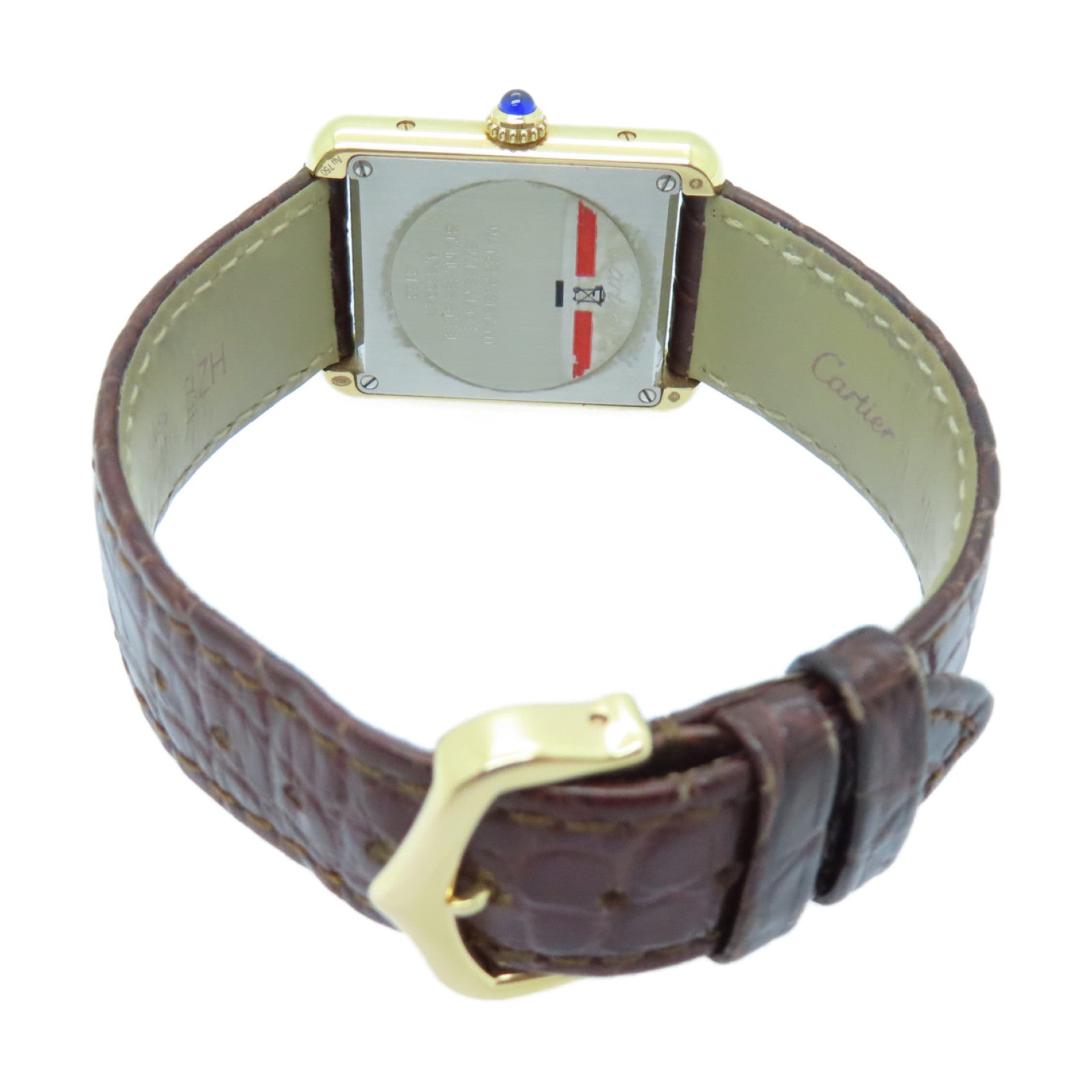 CARTIER Tank Solo K18 Watch Quartz Movement Gold/Brown