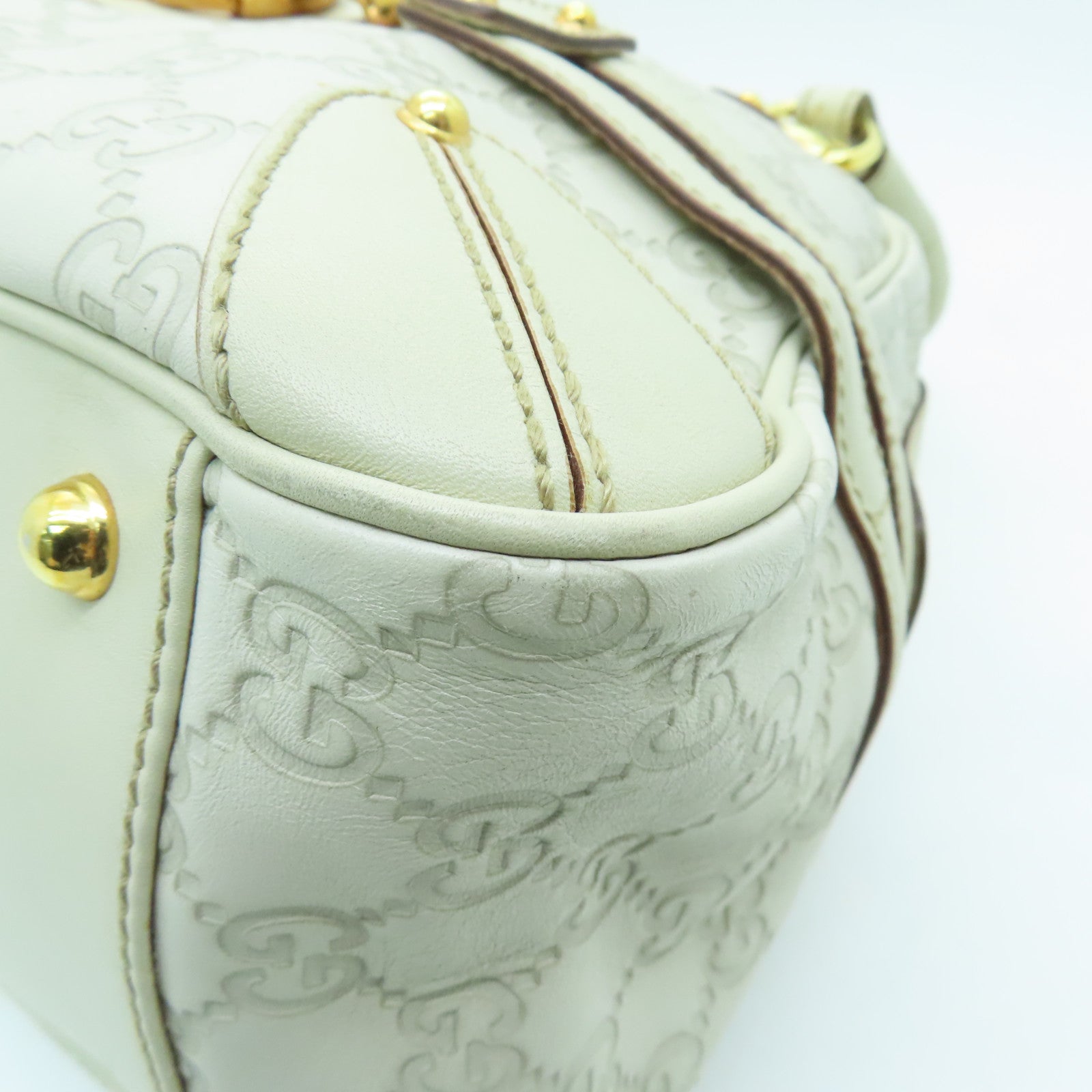 GUCCI 牛皮皮革Shoulder Bag金扣肩背袋白色