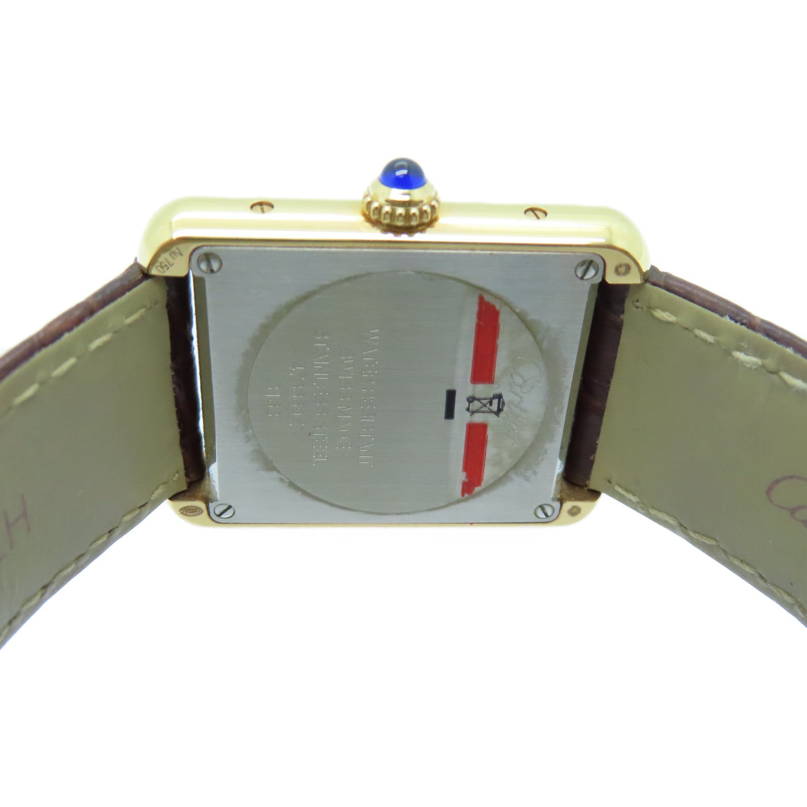 CARTIER Tank Solo K18 Watch Quartz Movement Gold/Brown
