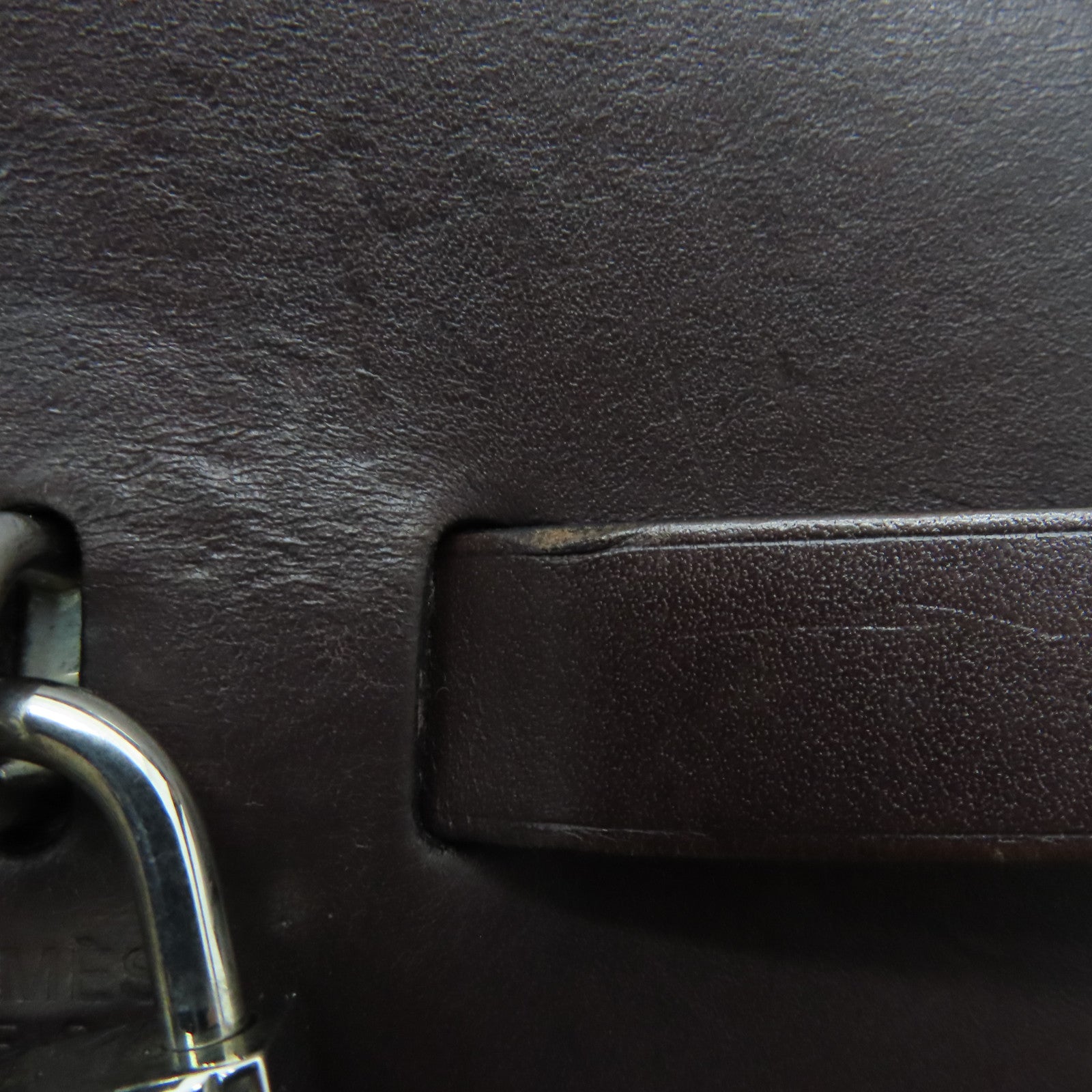 HERMES canvas Herbag PM silver buckle handle shoulder bag Etoupe beige