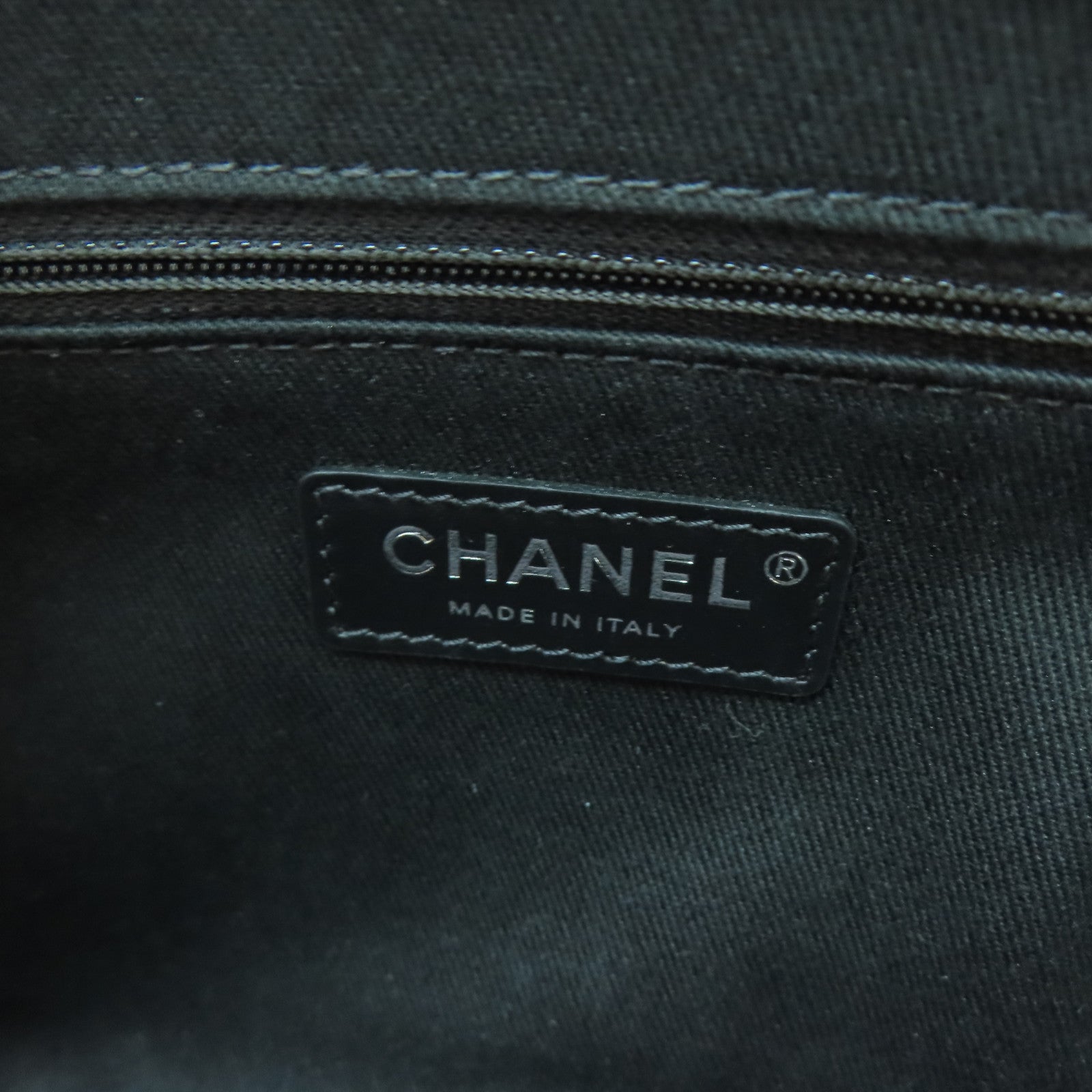 CHANEL 帆布2 Way Shoulder銀扣手挽肩背兩用袋黑色