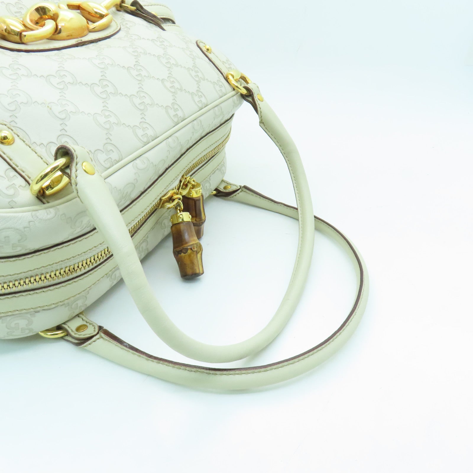 GUCCI 牛皮皮革Shoulder Bag金扣肩背袋白色