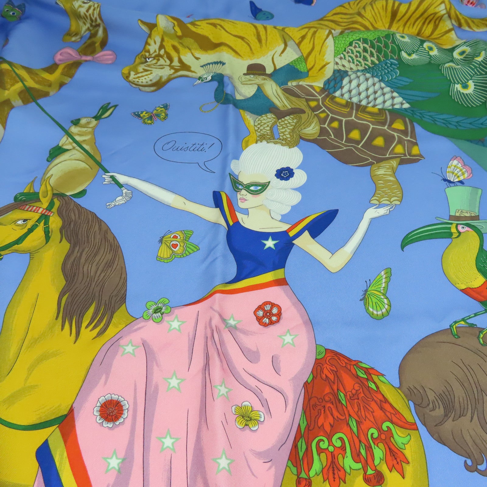 HERMES 絲質Scarf 90x90絲巾淺藍色