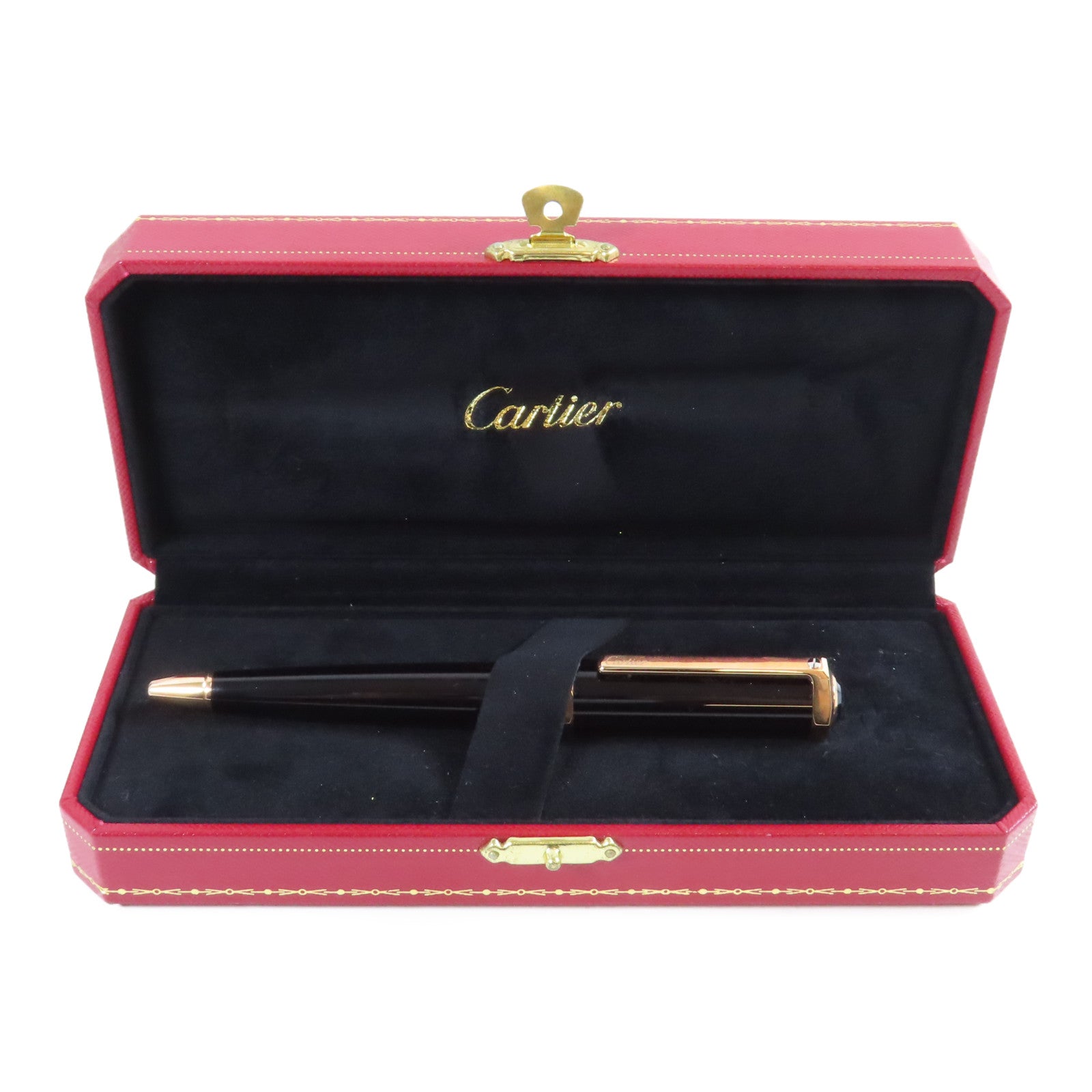 CARTIER 金屬Pen圓珠筆黑色/玫瑰金色