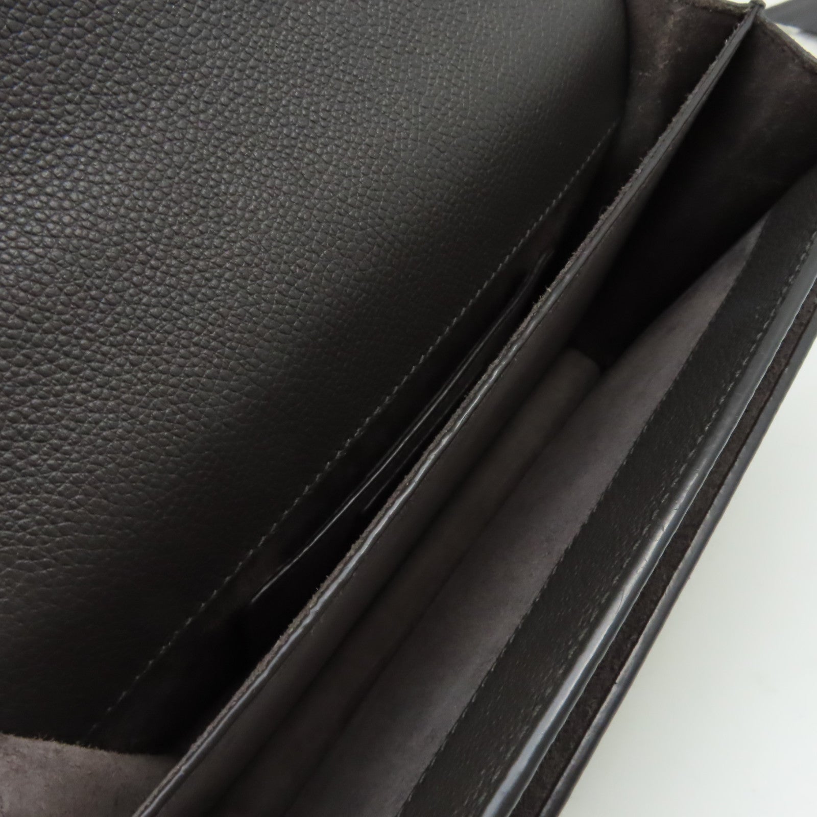 SAINT LAURENT 牛皮皮革Sunset Medium銀扣鏈帶肩背袋碳灰色