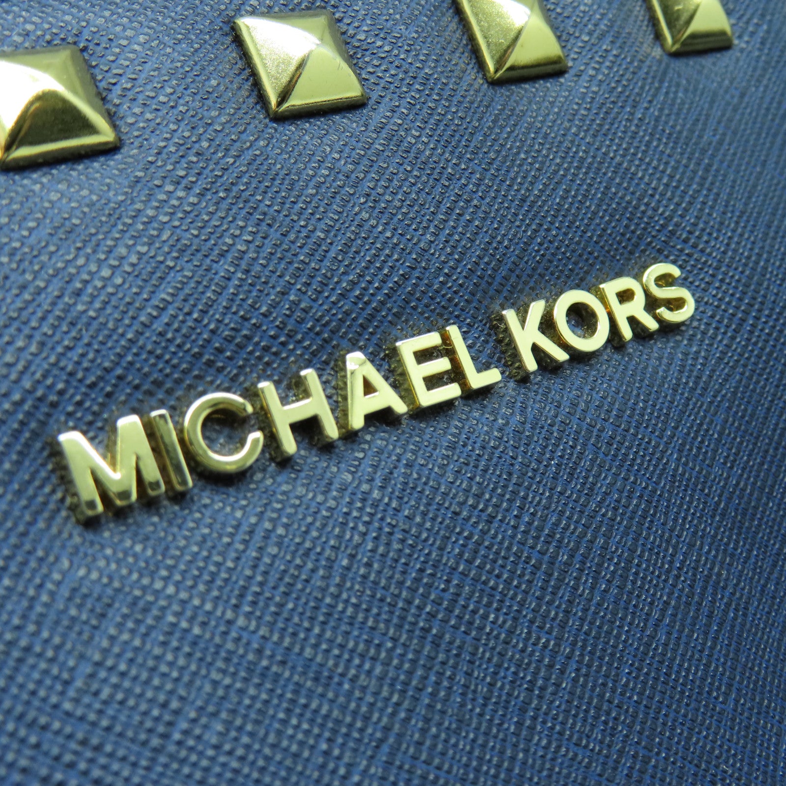 Michael Kors 皮革2way Shoulder Bag金扣手挽肩背两用袋蓝色